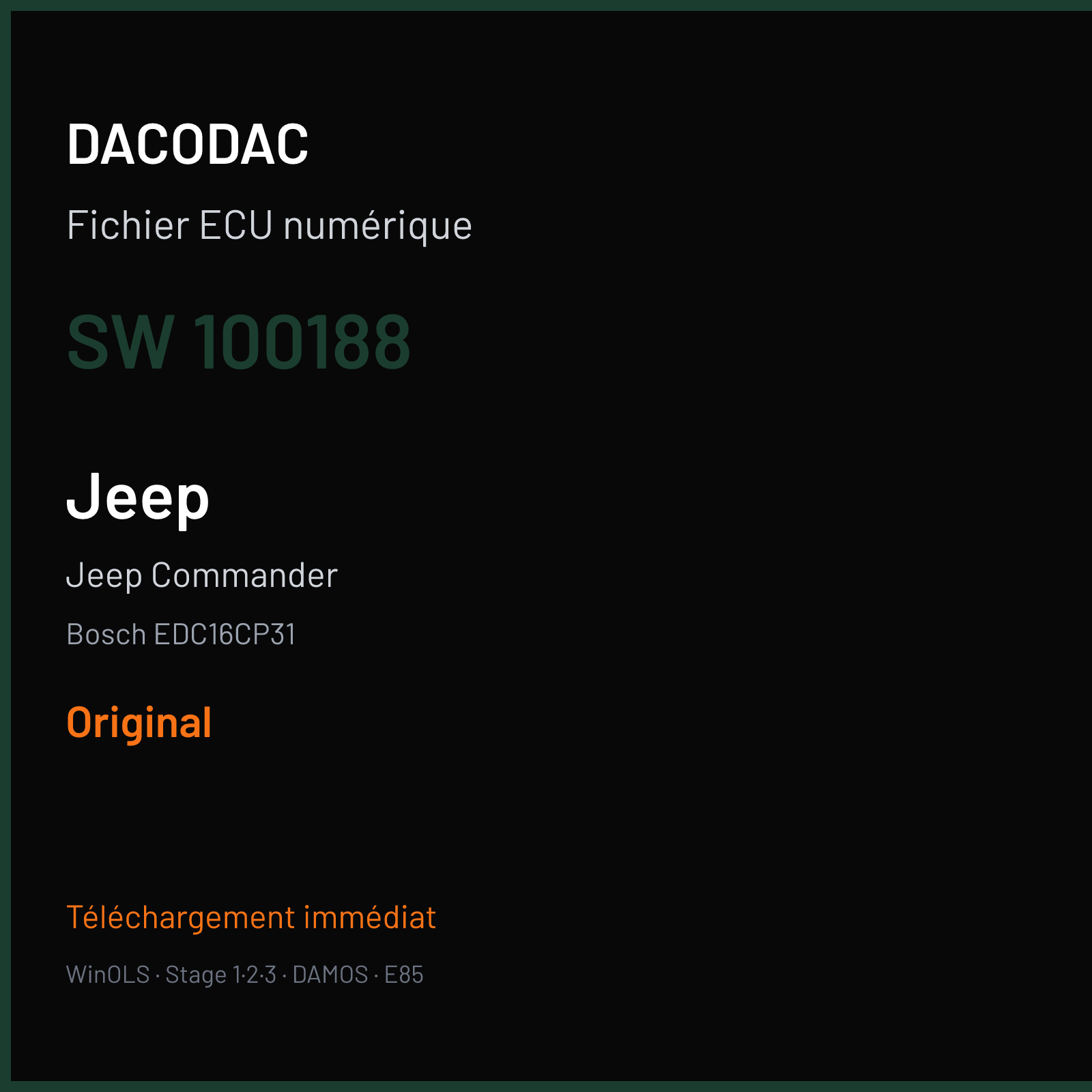 Jeep Commander (2006) — Bosch EDC16CP31 — 100188 — Original