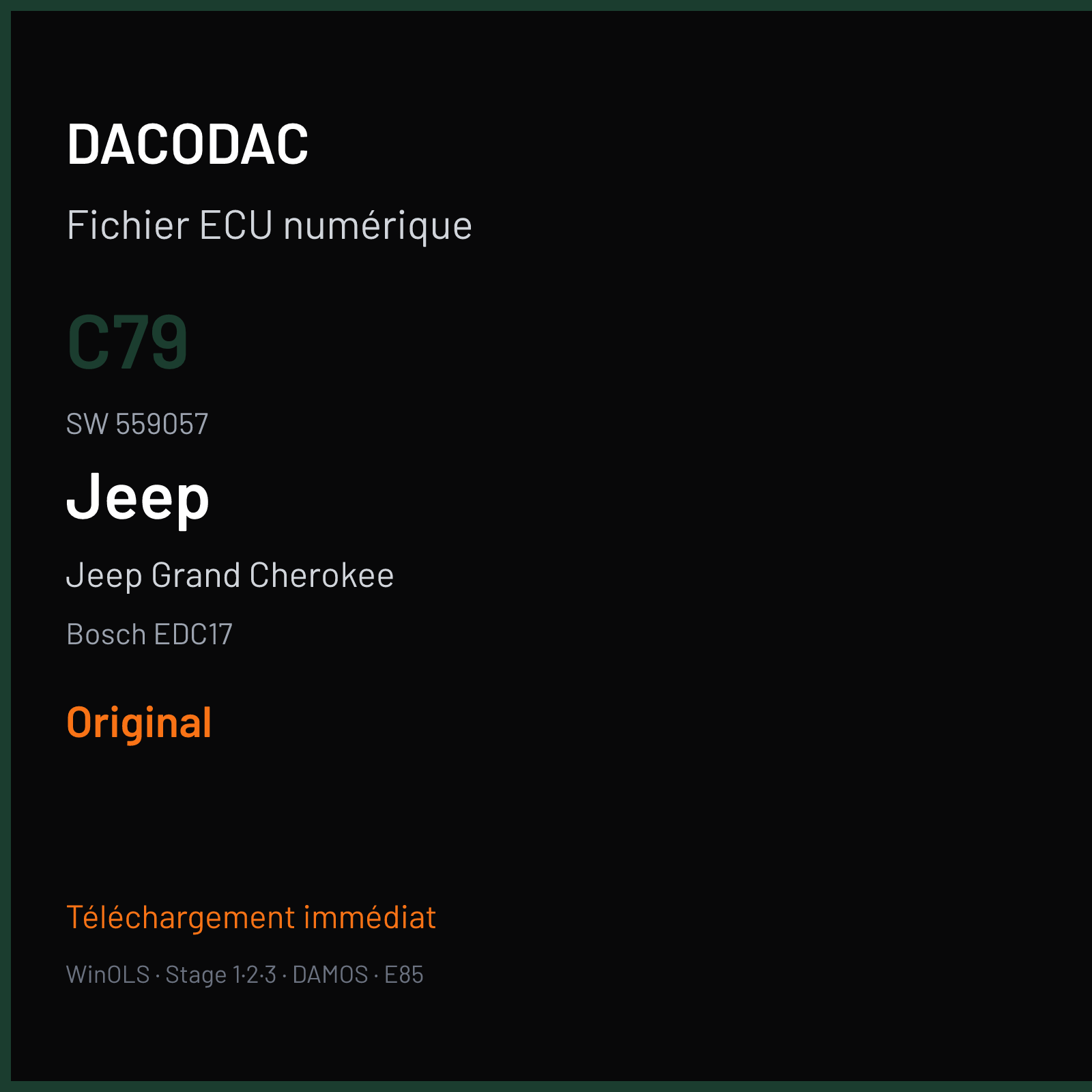 Jeep Grand Cherokee (2016) — Bosch EDC17 — C79 · 559057 — Original
