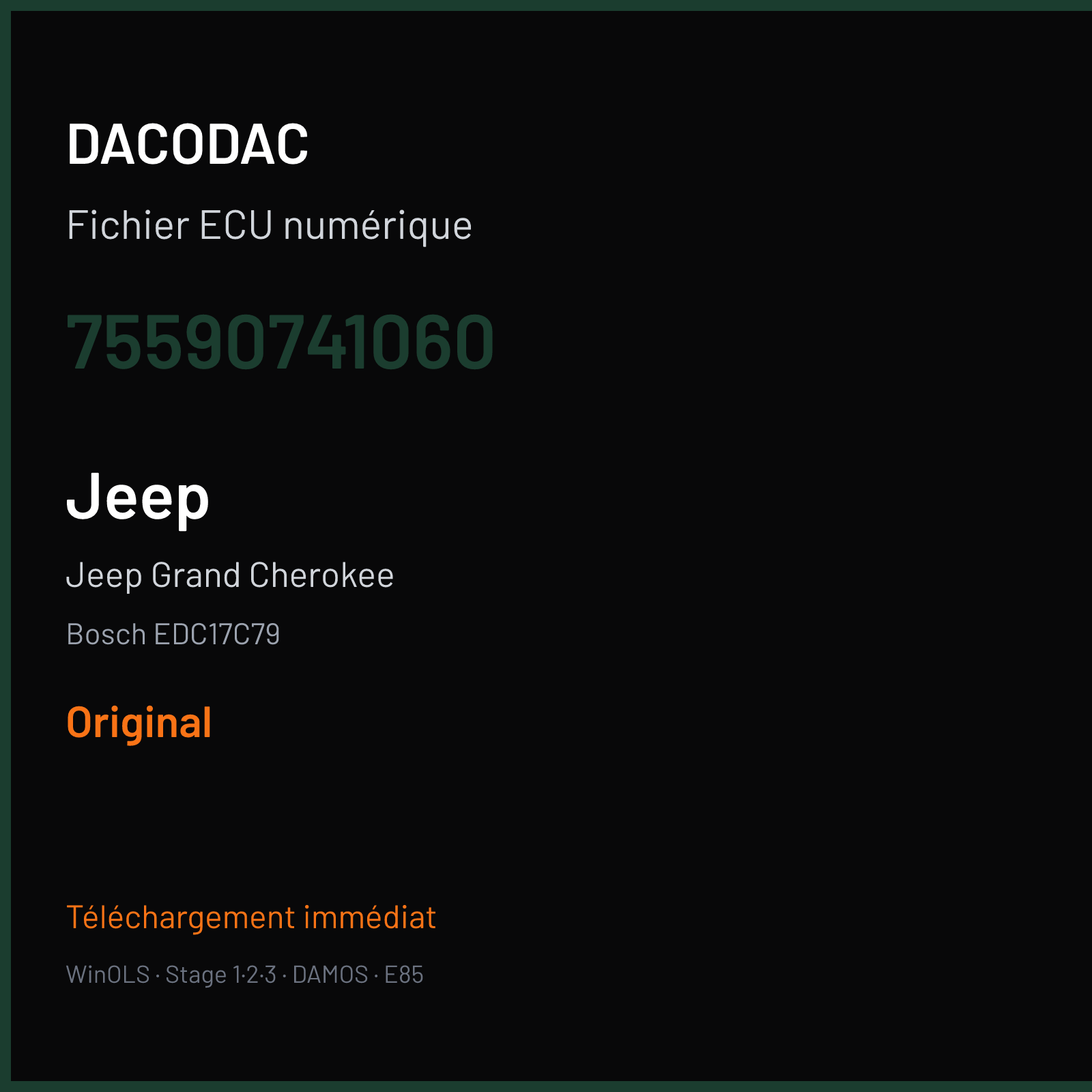 Jeep Grand Cherokee — Bosch EDC17C79 — 75590741060 — Original
