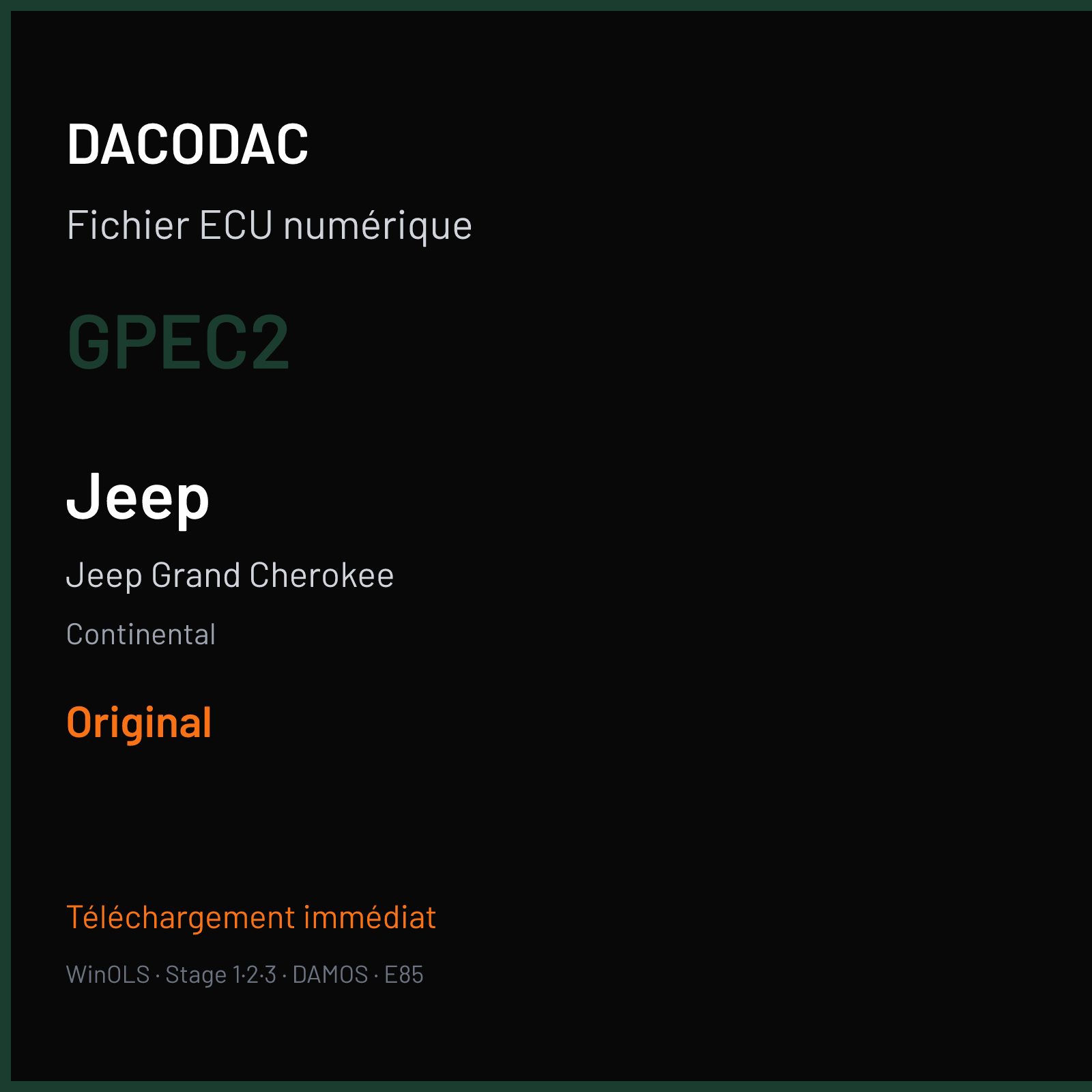 Jeep Grand Cherokee (2014) — Continental — GPEC2 — Original