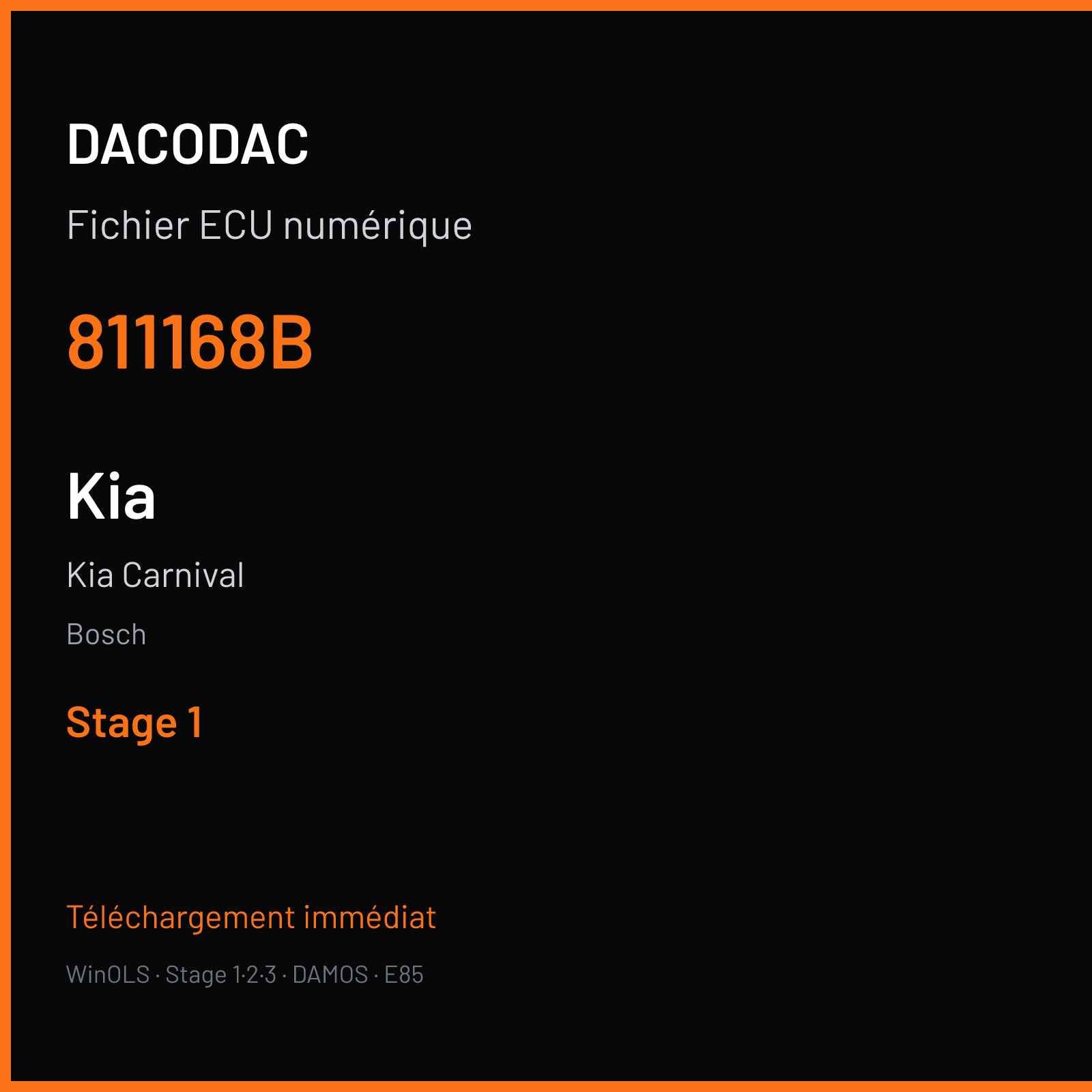 Kia Carnival (2003) — Bosch — 811168B — Stage 1