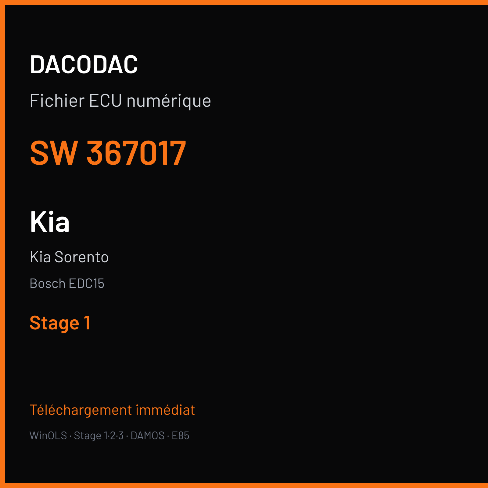 Kia Sorento (2004) — Bosch EDC15 — 367017 — Stage 1