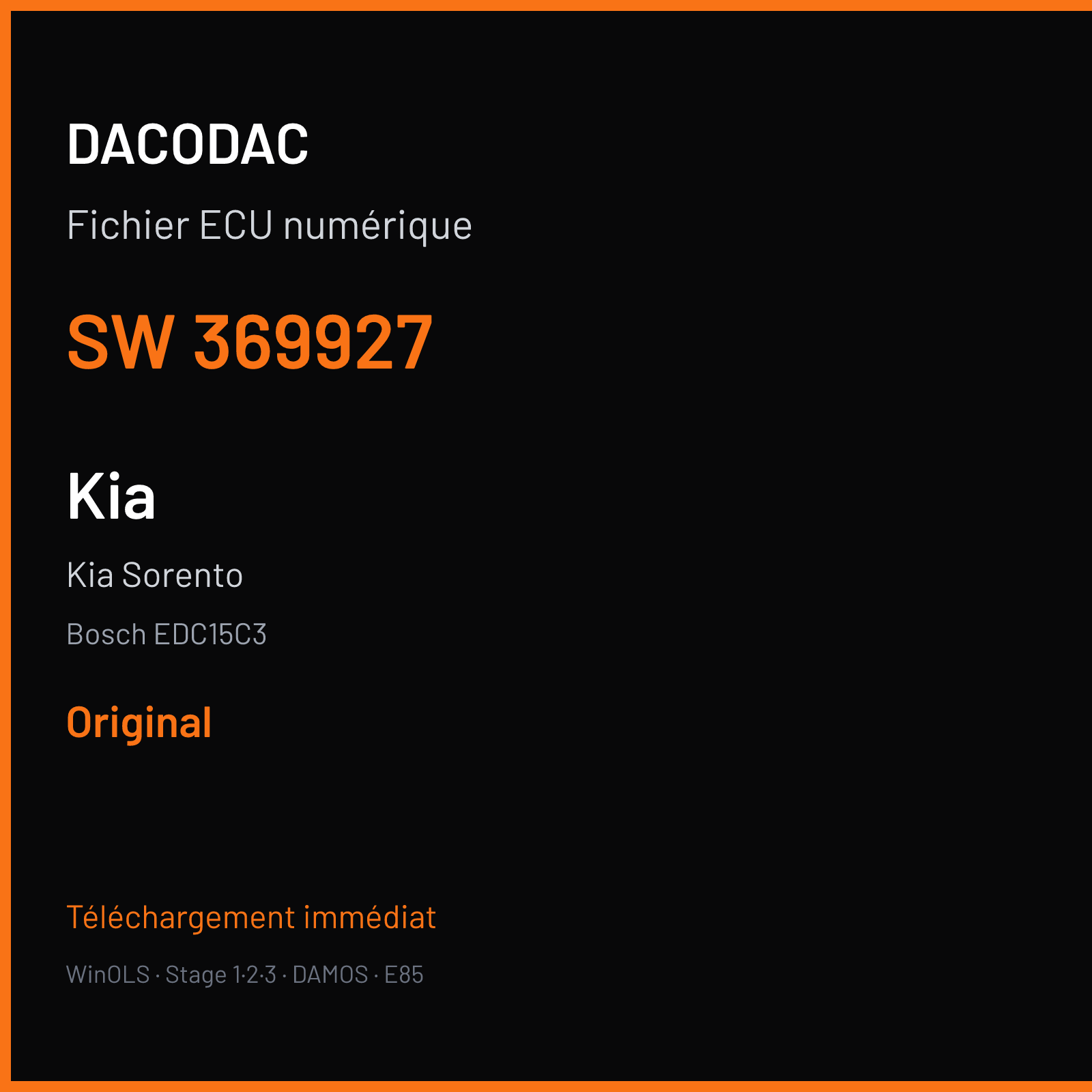 Kia Sorento (2002) — Bosch EDC15C3 — 369927 — Original