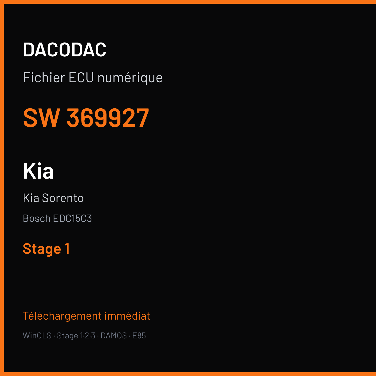 Kia Sorento (2002) — Bosch EDC15C3 — 369927 — Stage 1