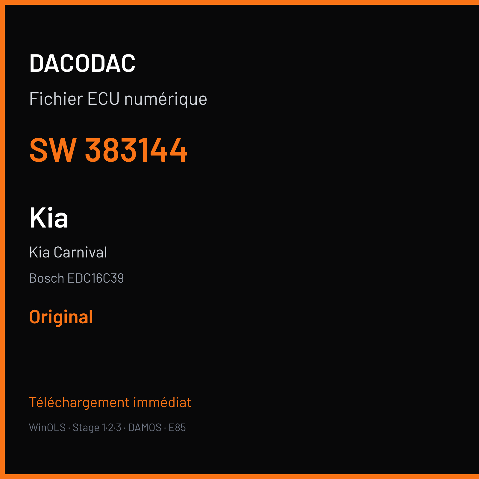 Kia Carnival (2002) — Bosch EDC16C39 — 383144 — Original