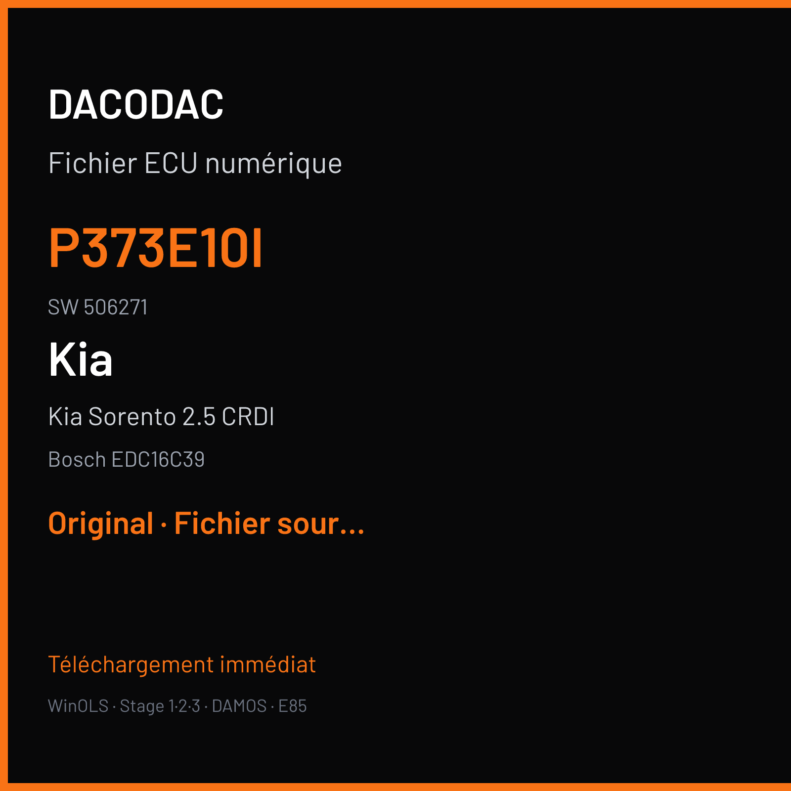 Kia Sorento 2.5 CRDI (2008) — Bosch EDC16C39 — P373E10I · 506271 — Original