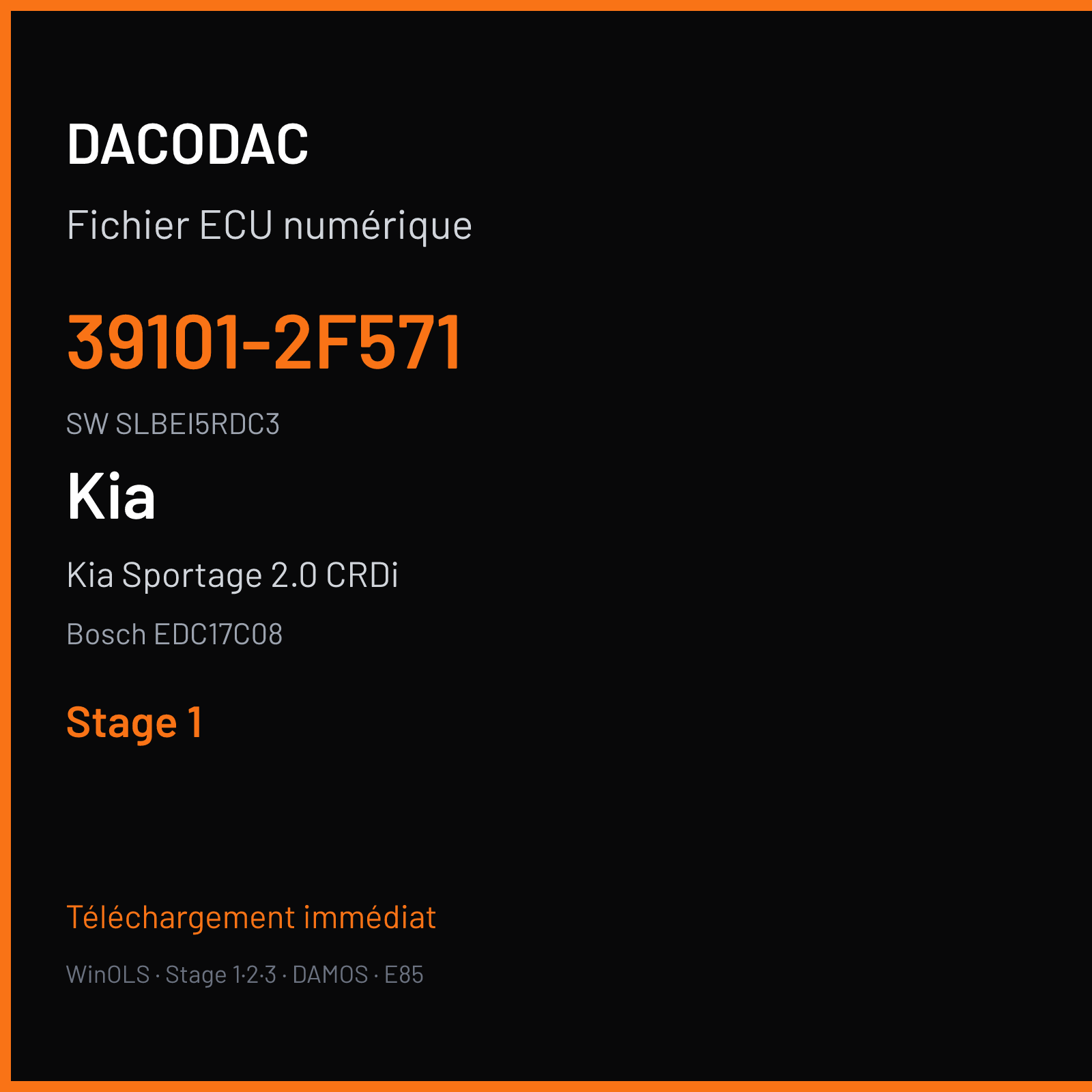 Kia Sportage 2.0 CRDi 136 ch (2013) — Bosch EDC17C08 — 39101-2F571 · SLBEI5RDC3 · 530866 — Stage 1