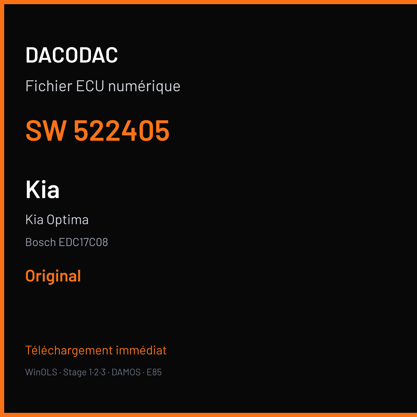 Kia Optima (2012) — Bosch EDC17C08 — 522405 — Original