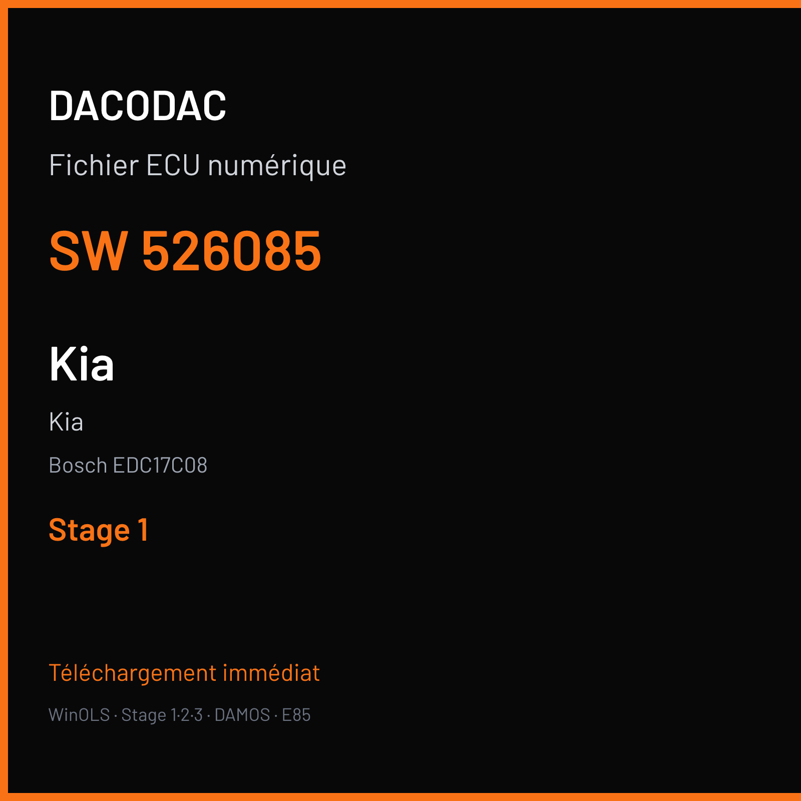Kia — Bosch EDC17C08 — 526085 — Stage 1