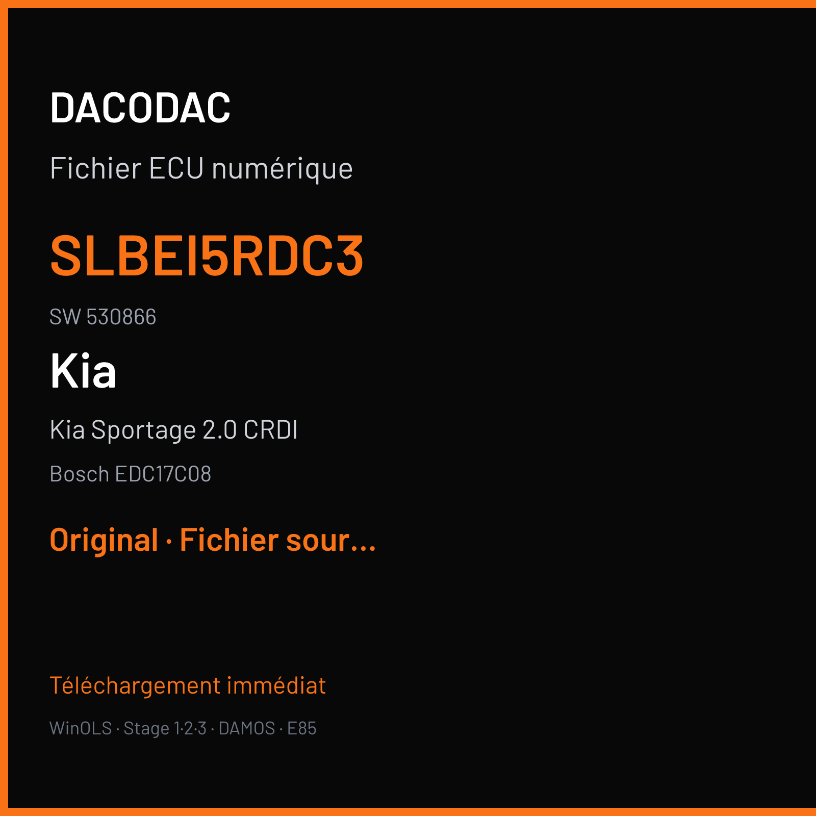 Kia Sportage 2.0 CRDI (2013) — Bosch EDC17C08 — SLBEI5RDC3 · 530866 — Original