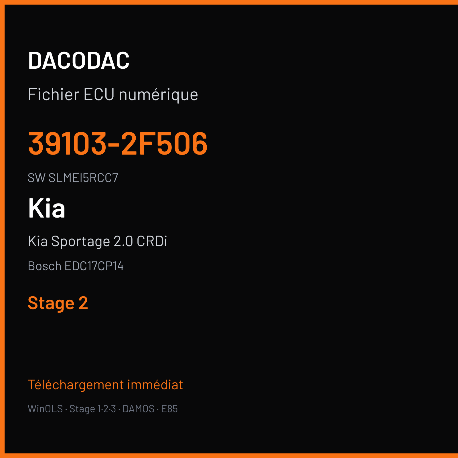 Kia Sportage 2.0 CRDi 184 ch (2013) — Bosch EDC17CP14 — 39103-2F506 · SLMEI5RCC7 · 530864 — Stage 2