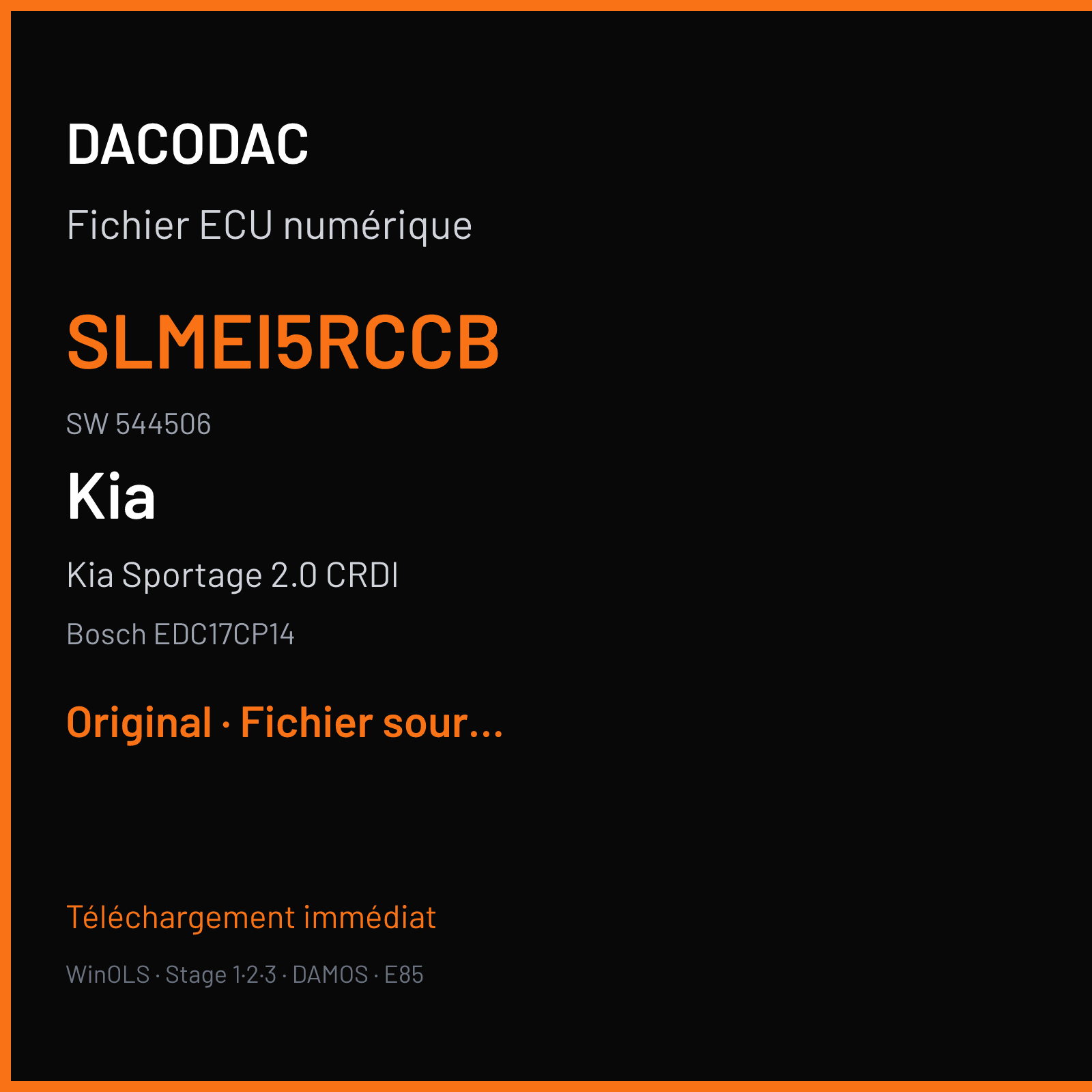 Kia Sportage 2.0 CRDI (2015) — Bosch EDC17CP14 — SLMEI5RCCB · 544506 — Original