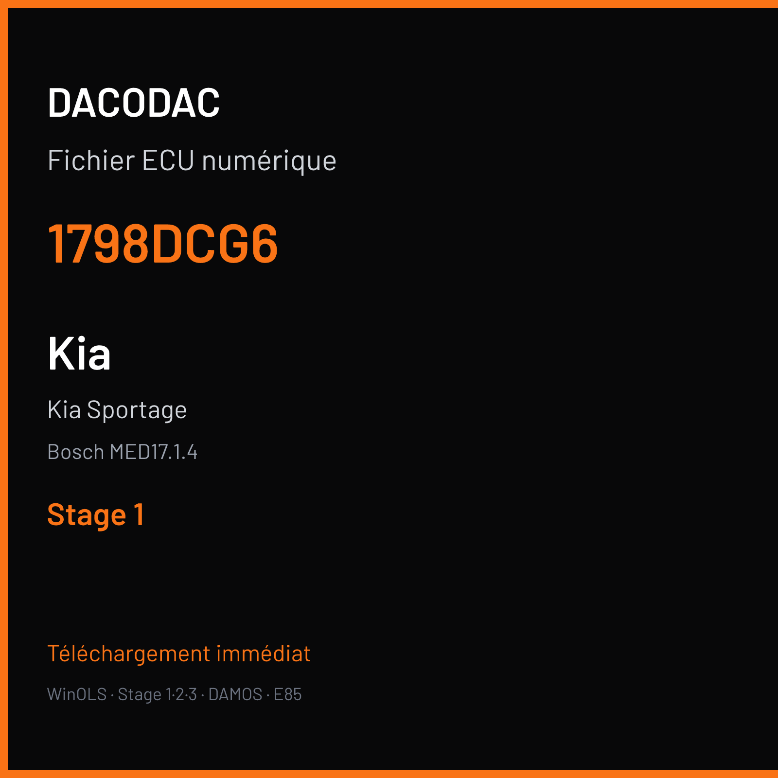 Kia Sportage — Bosch MED17.1.4 — 1798DCG6 — Stage 1