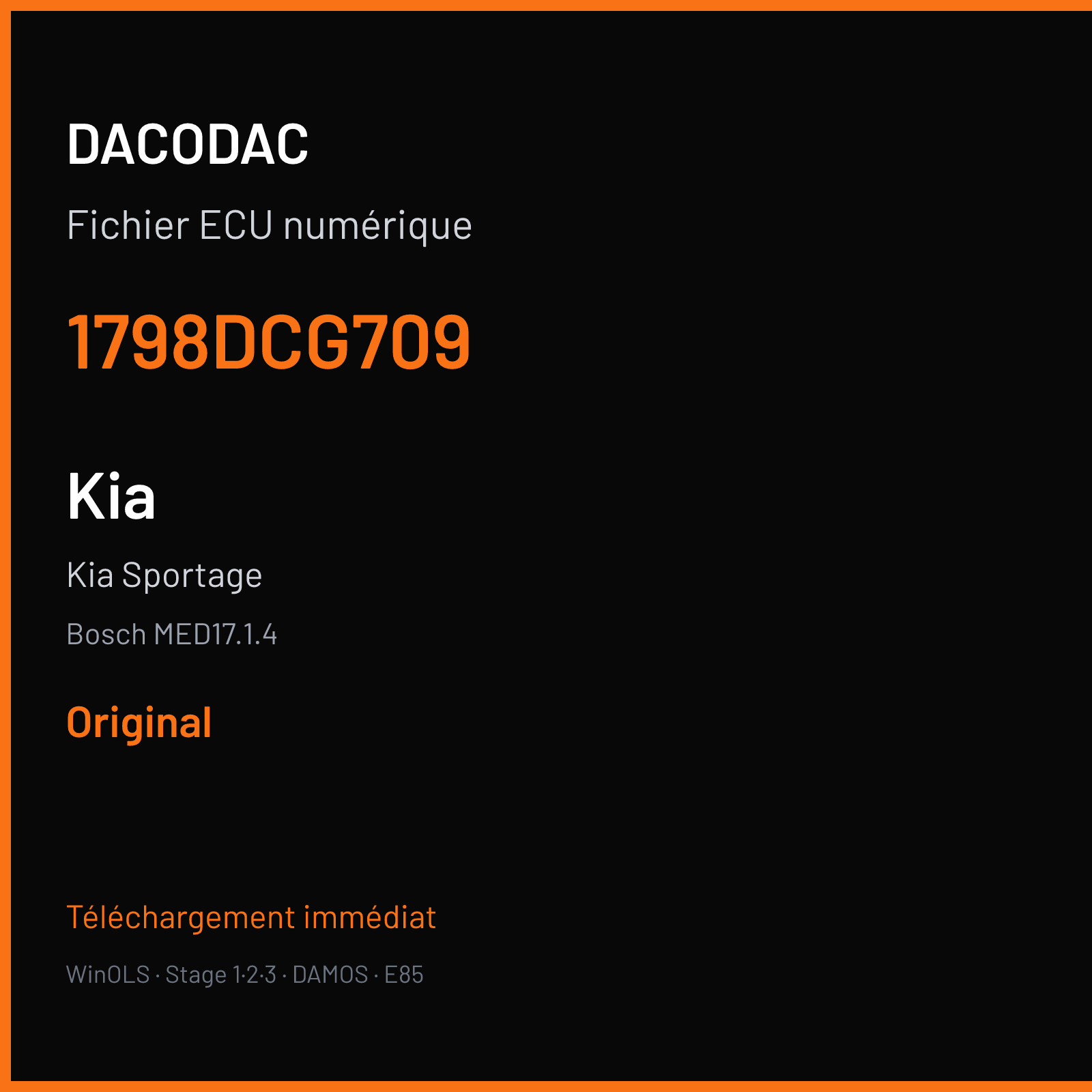 Kia Sportage (2013) — Bosch MED17.1.4 — 1798DCG709 — Original