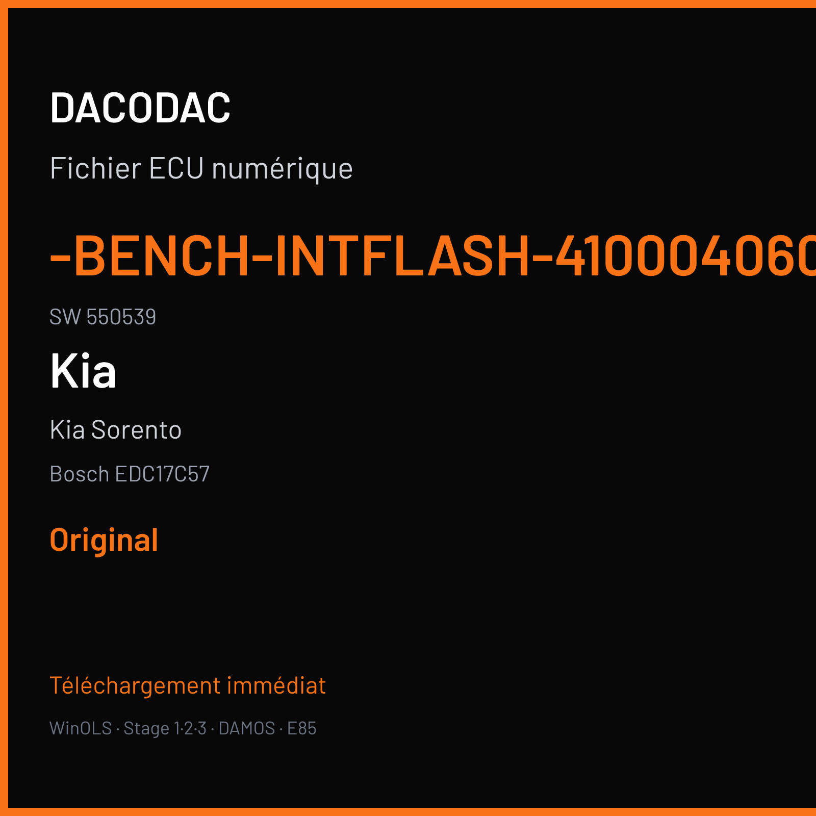 Kia Sorento (2016) — Bosch EDC17C57 — -BENCH-INTFLASH-4100040608C09CA53408001011000000-20210219163344 · 550539 — Original