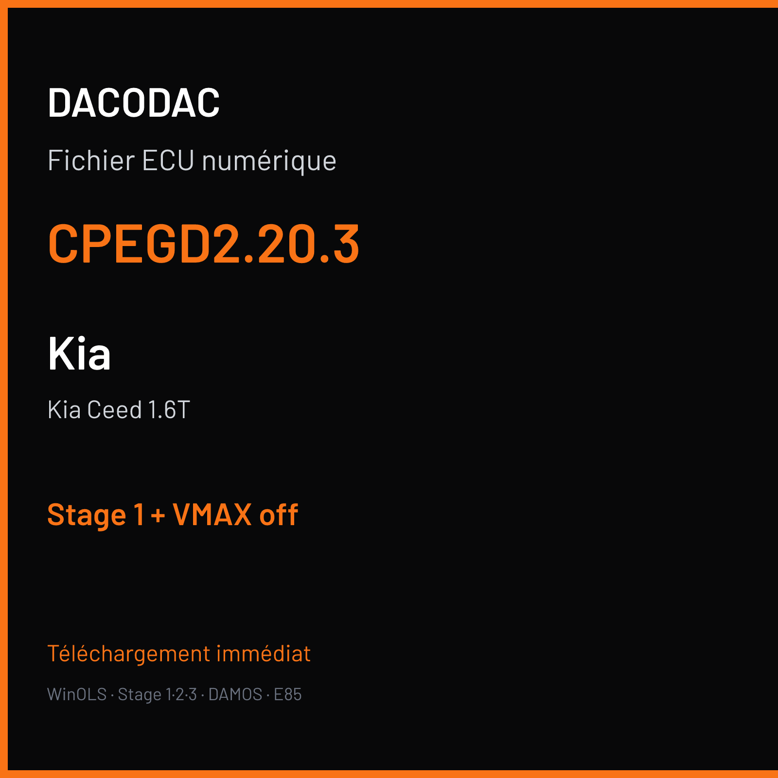 Kia Ceed 1.6T — CPEGD2.20.3 — Stage 1 + VMAX off