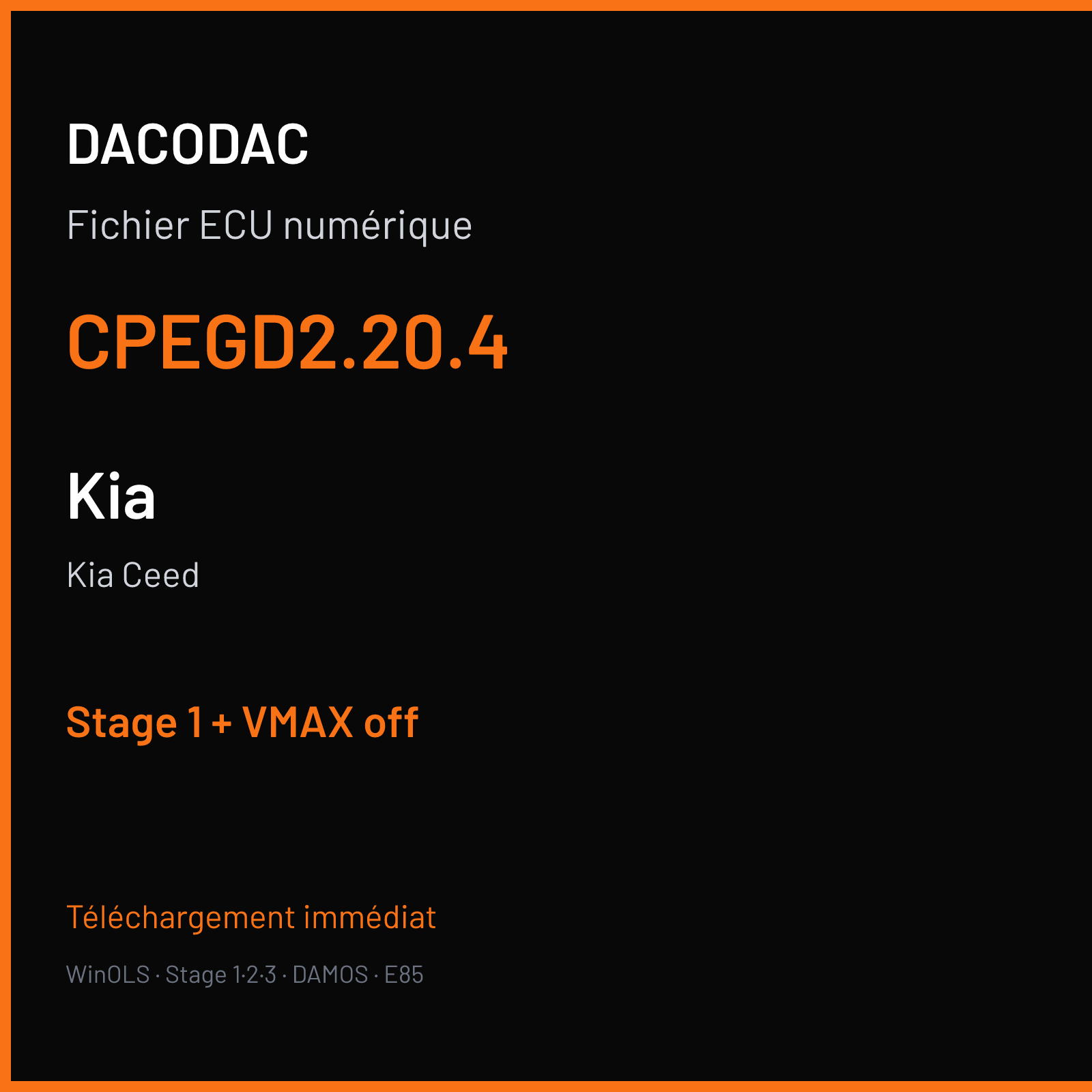 Kia Ceed — CPEGD2.20.4 — Stage 1 + VMAX off