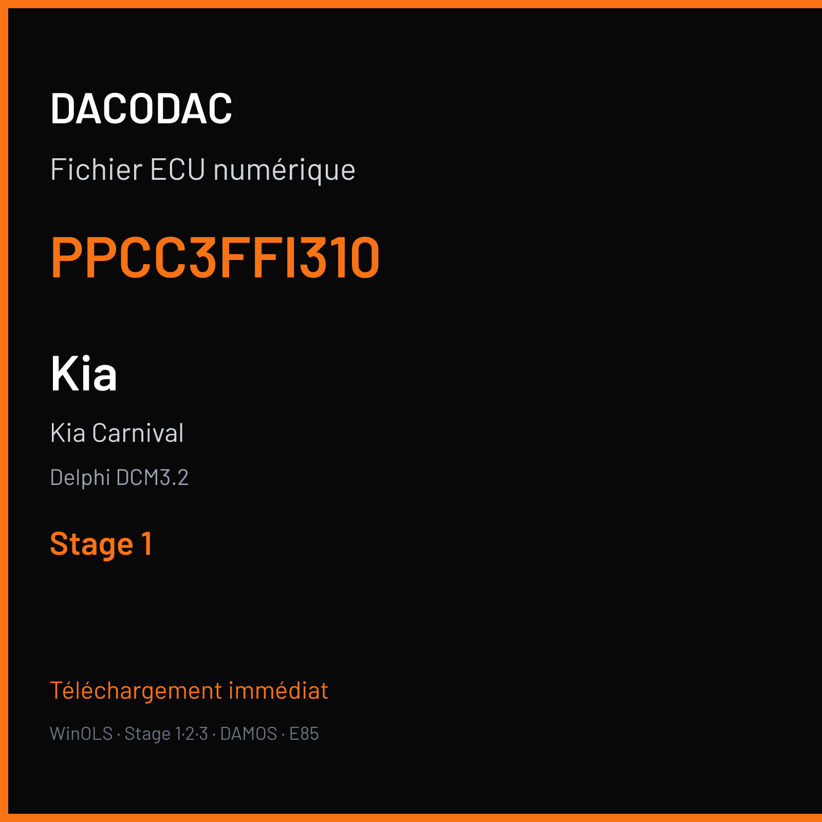 Kia Carnival (2007) — Delphi DCM3.2 — PPCC3FFI310 — Stage 1