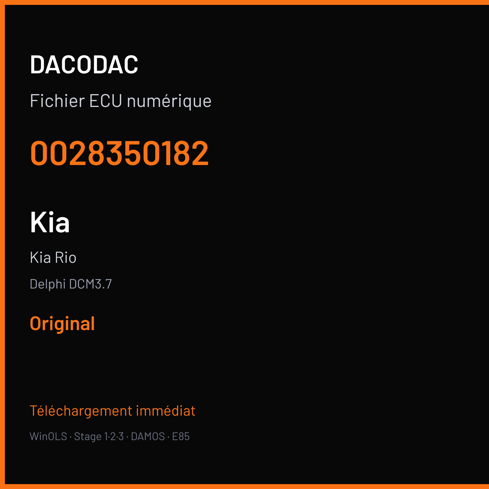 Kia Rio (2012) — Delphi DCM3.7 — 0028350182 — Original