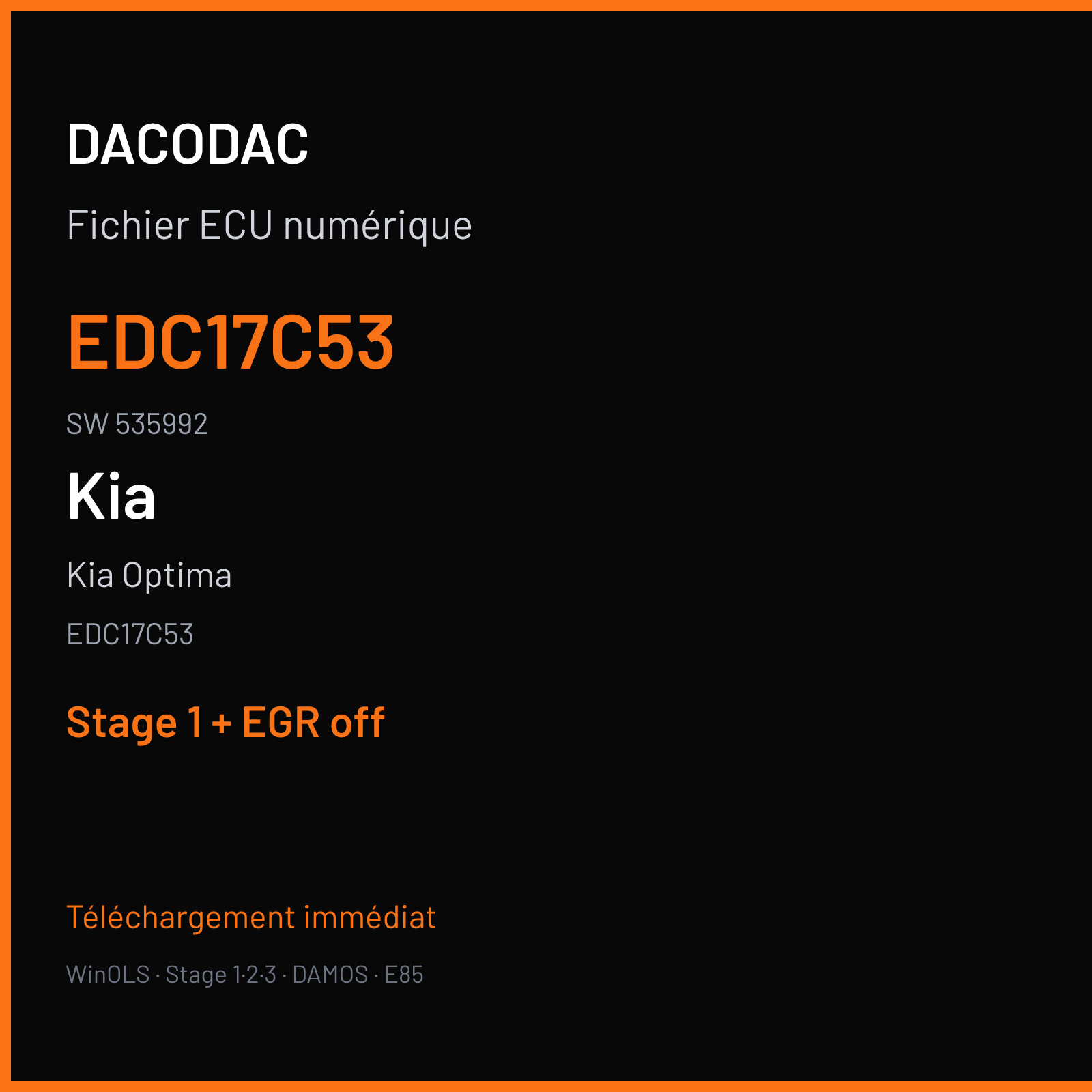 Kia Optima (2014) — EDC17C53 — EDC17C53 · 535992 — Stage 1 + EGR off