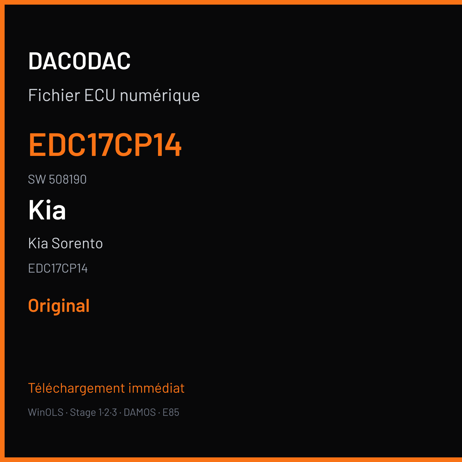 Kia Sorento (2010) — EDC17CP14 — EDC17CP14 · 508190 — Original