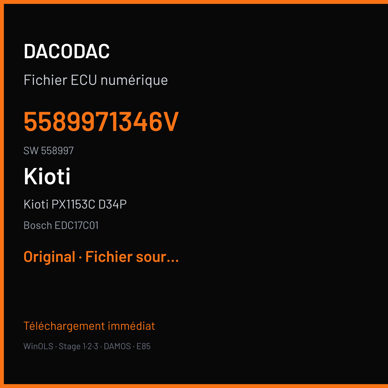 Kioti PX1153C D34P (2015) — Bosch EDC17C01 — 5589971346V · 558997 — Original
