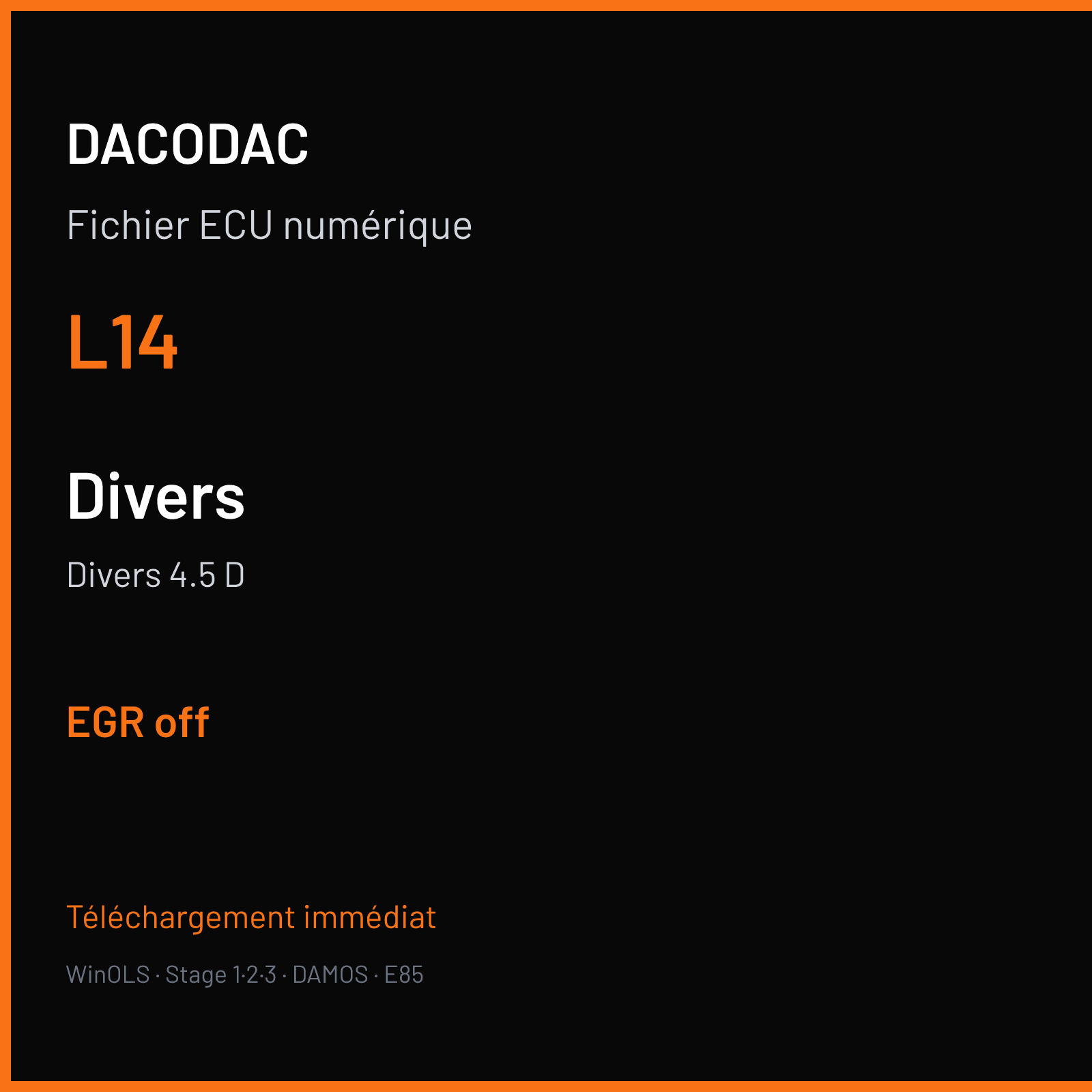 Divers 4.5 D (2013) — L14 — EGR off