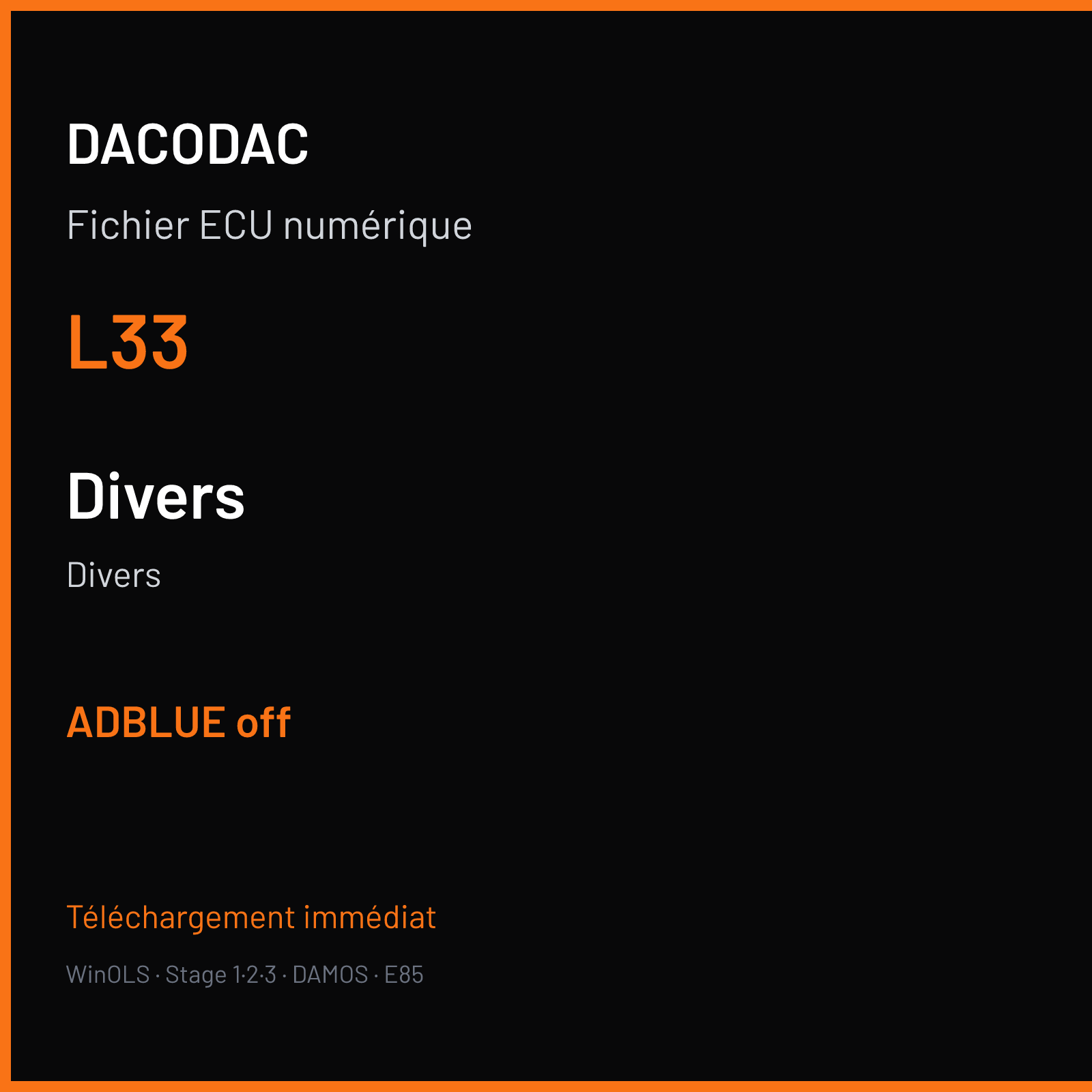 Divers (2016) — L33 — ADBLUE off