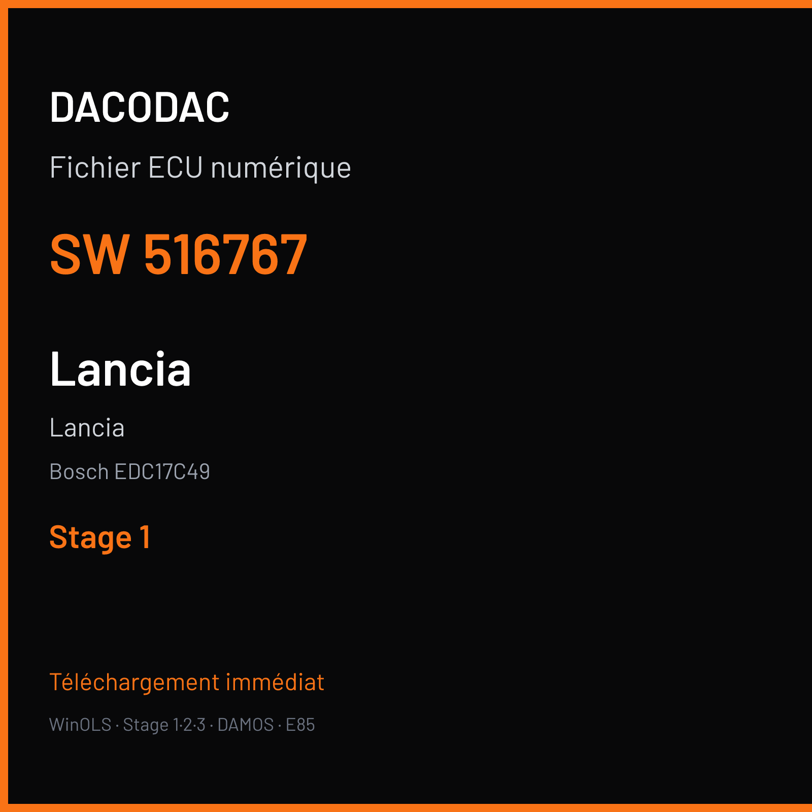 Lancia (2011) — Bosch EDC17C49 — 516767 — Stage 1