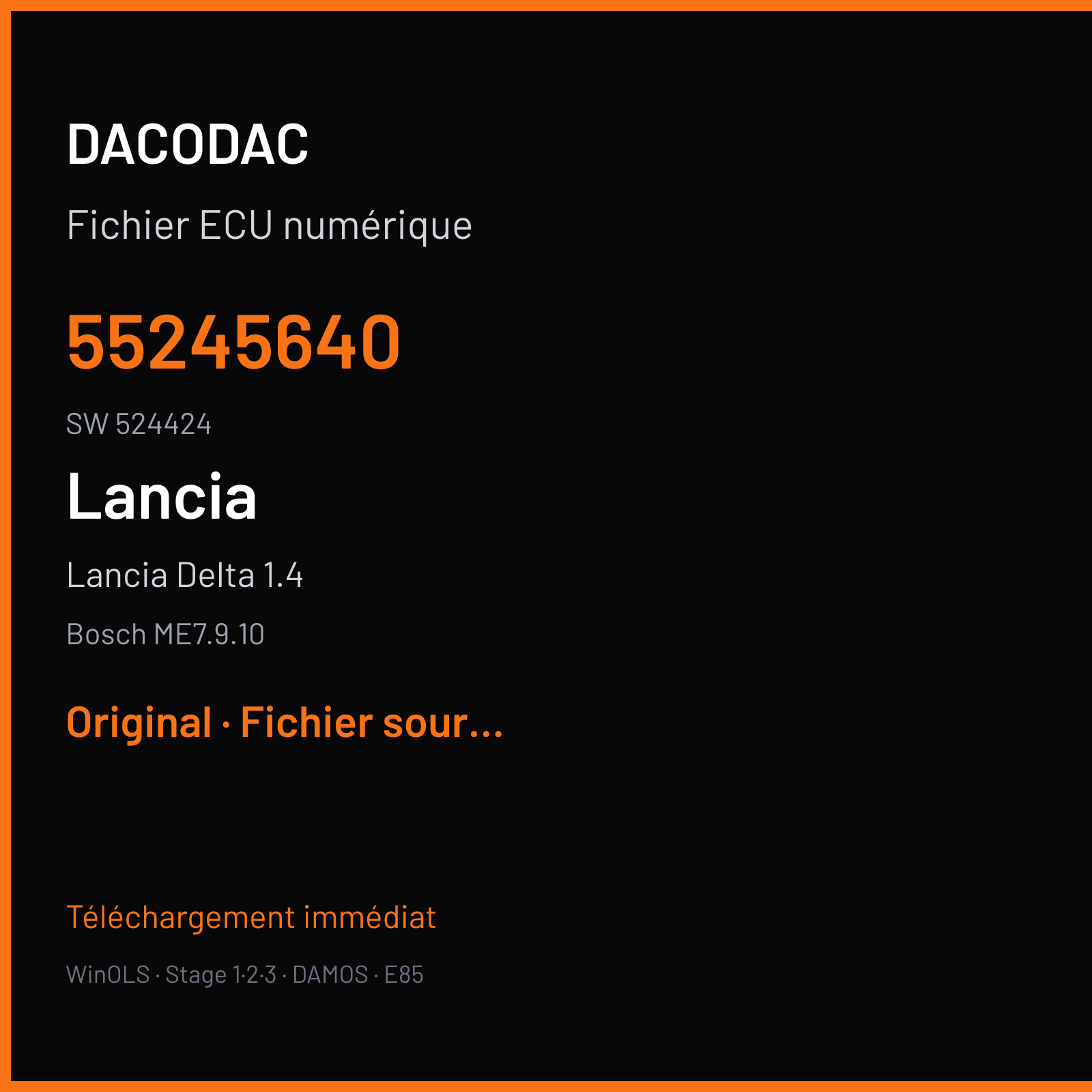 Lancia Delta 1.4 (2014) — Bosch ME7.9.10 — 55245640 · 524424 — Original
