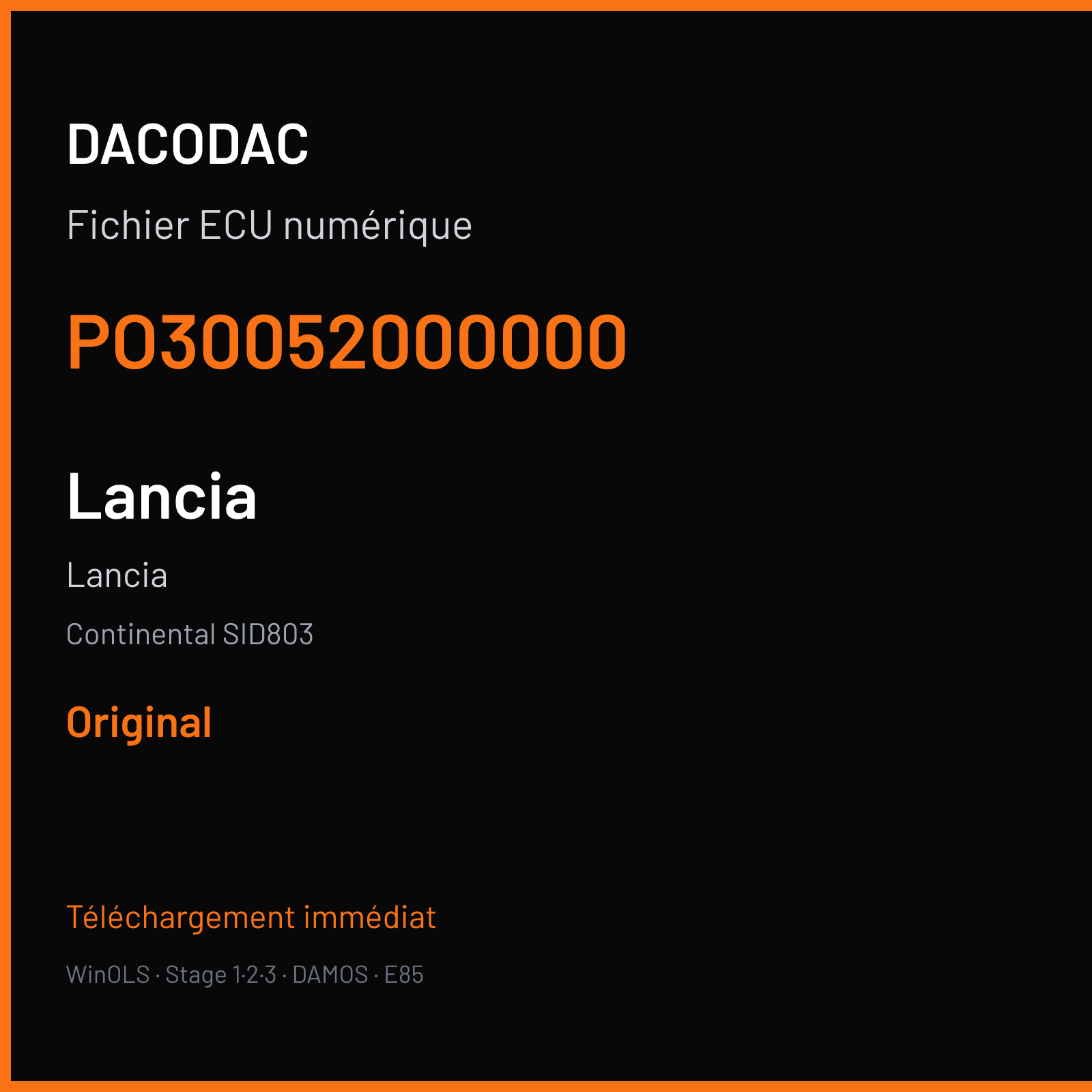 Lancia (2005) — Continental SID803 — PO30052000000 — Original