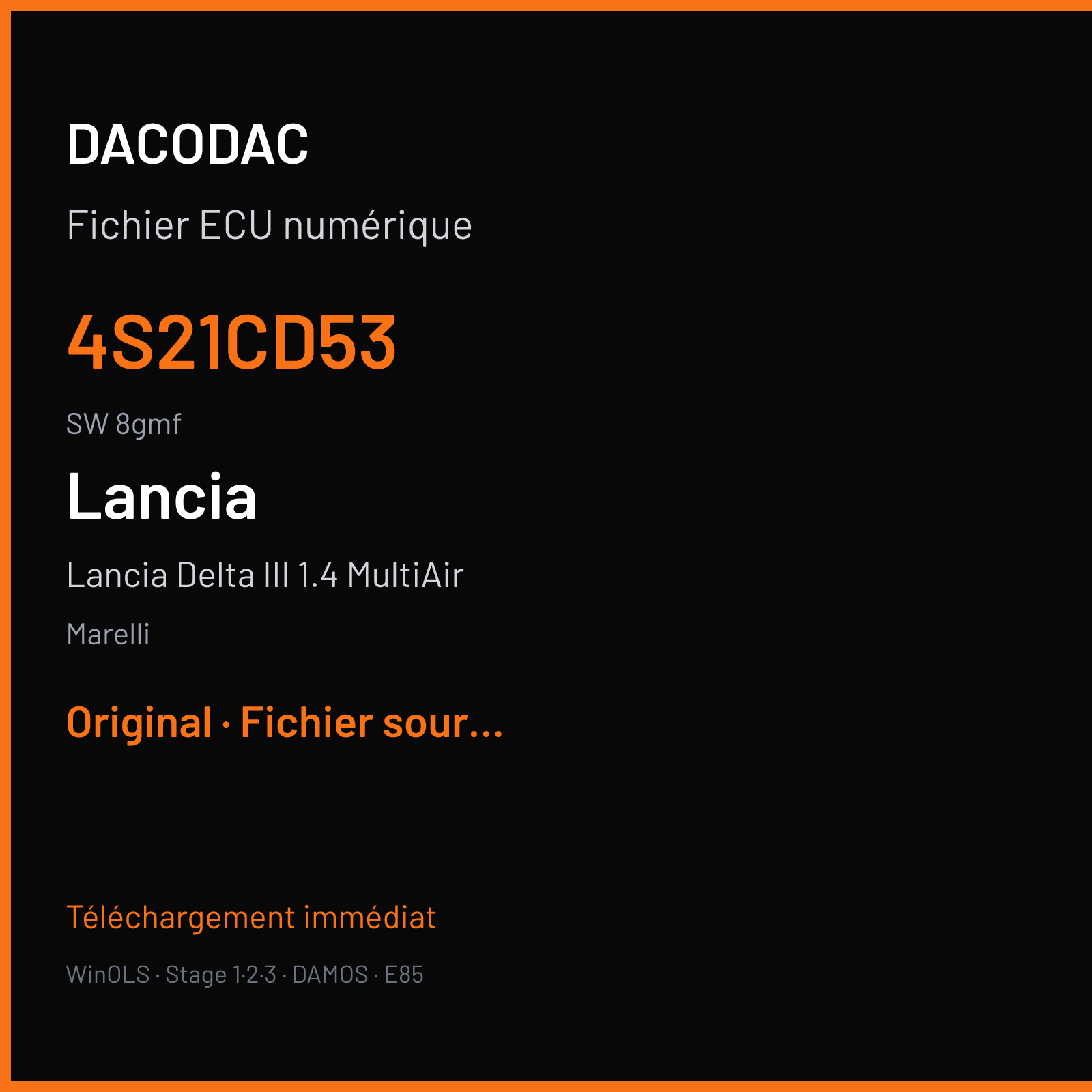Lancia Delta III 1.4 MultiAir (2010) — Marelli — 4S21CD53 · 8gmf — Original