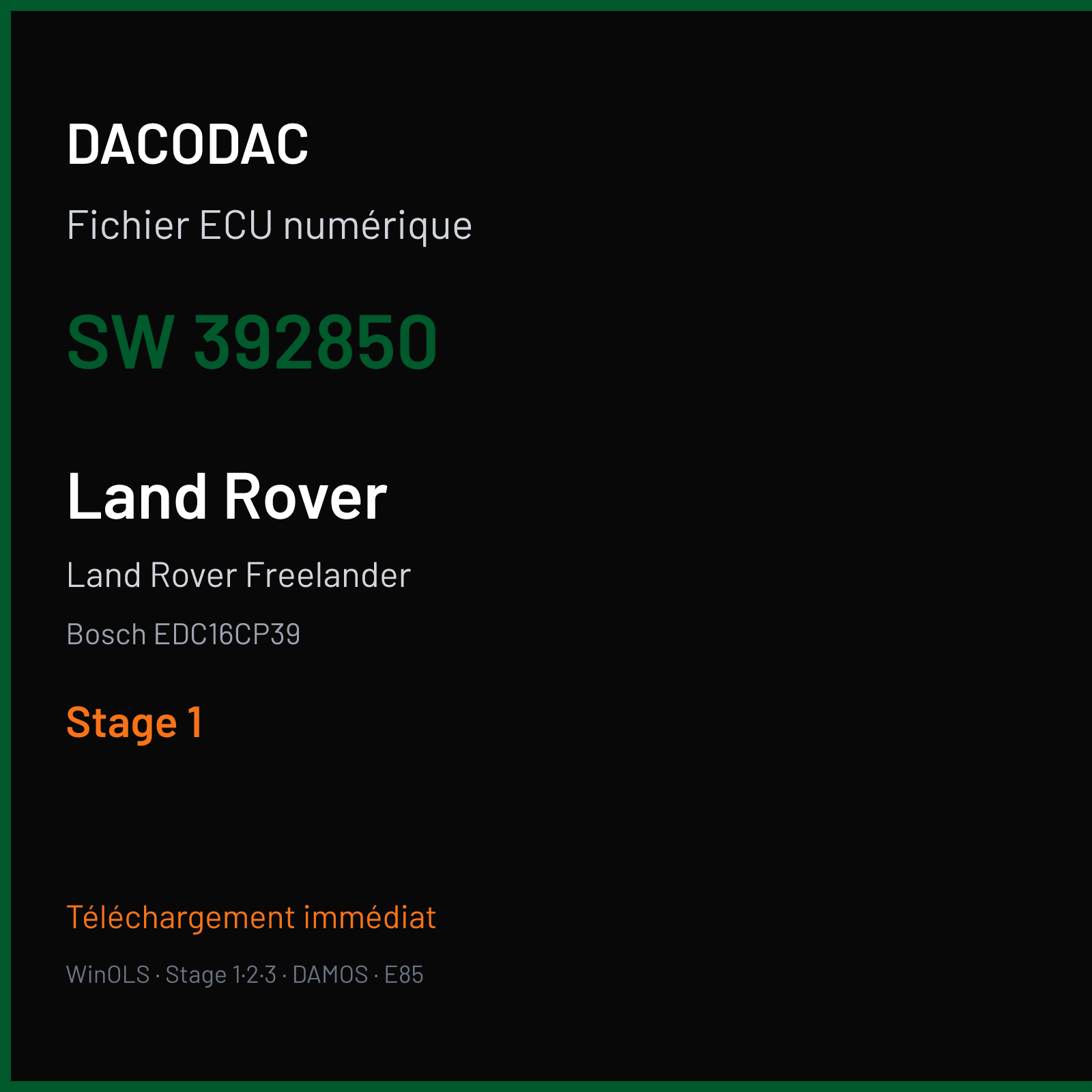 Land Rover Freelander (2007) — Bosch EDC16CP39 — 392850 — Stage 1
