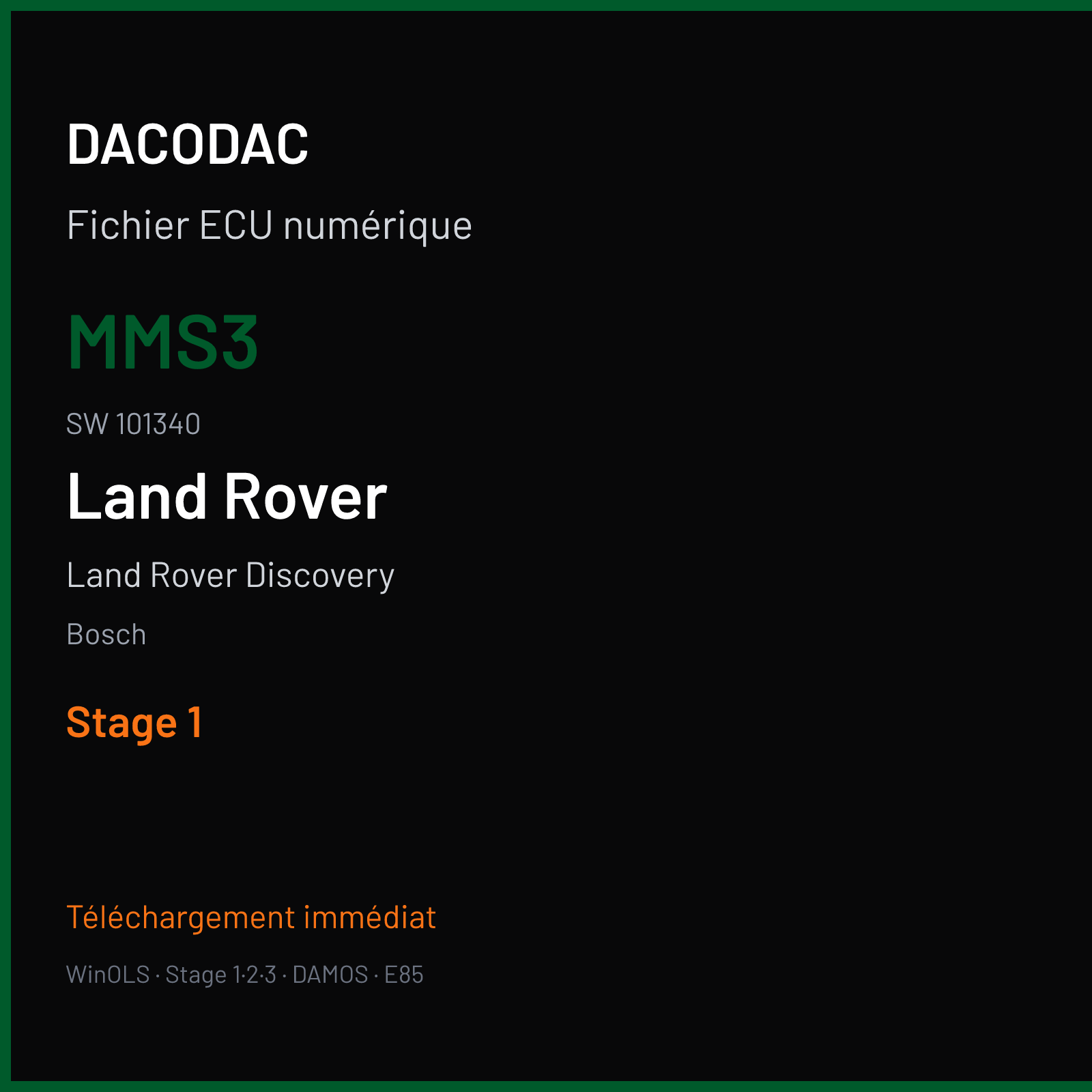 Land Rover Discovery — Bosch — MMS3 · 101340 — Stage 1
