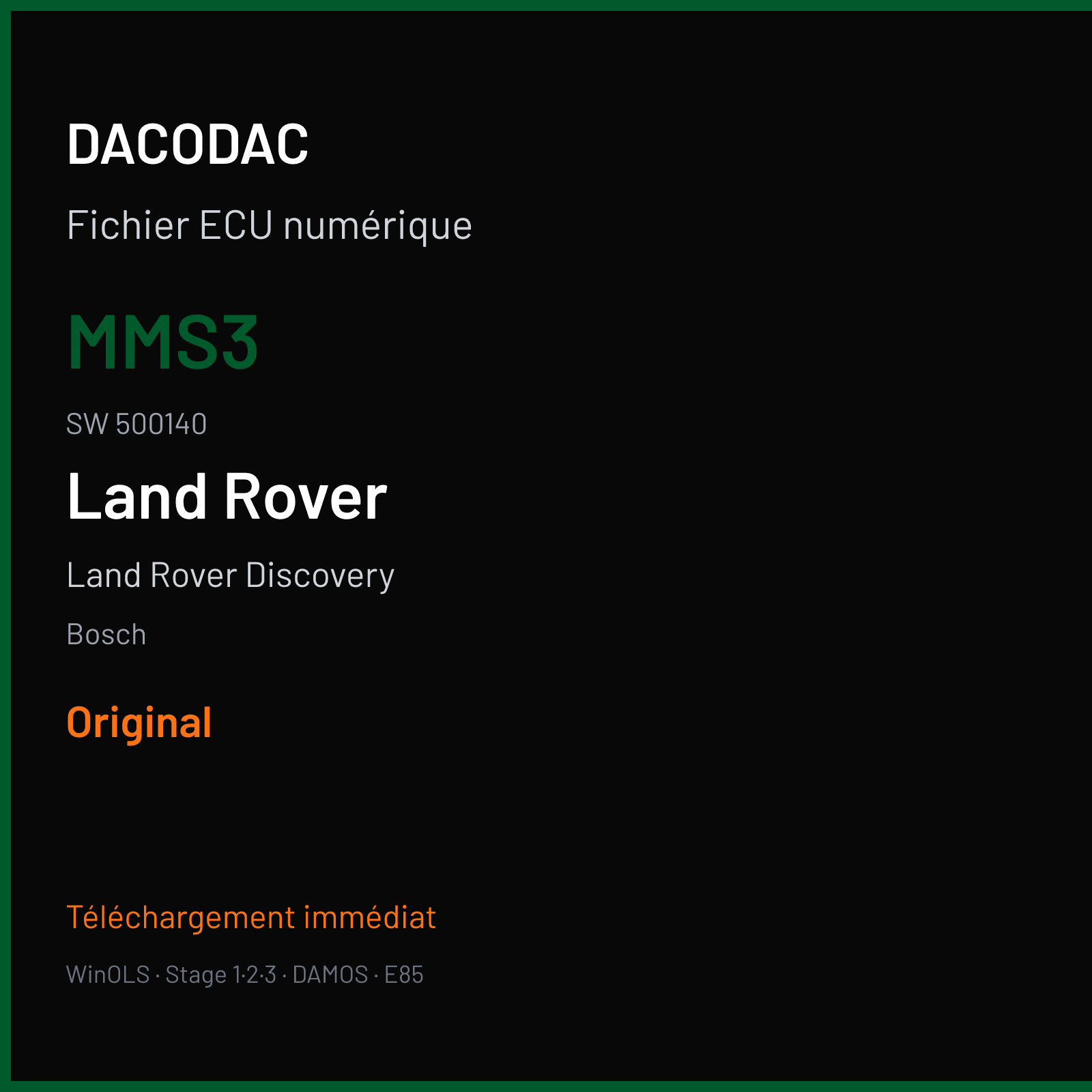 Land Rover Discovery — Bosch — MMS3 · 500140 — Original