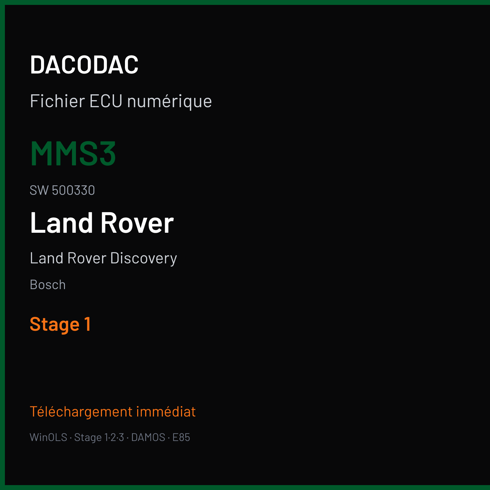 Land Rover Discovery — Bosch — MMS3 · 500330 — Stage 1