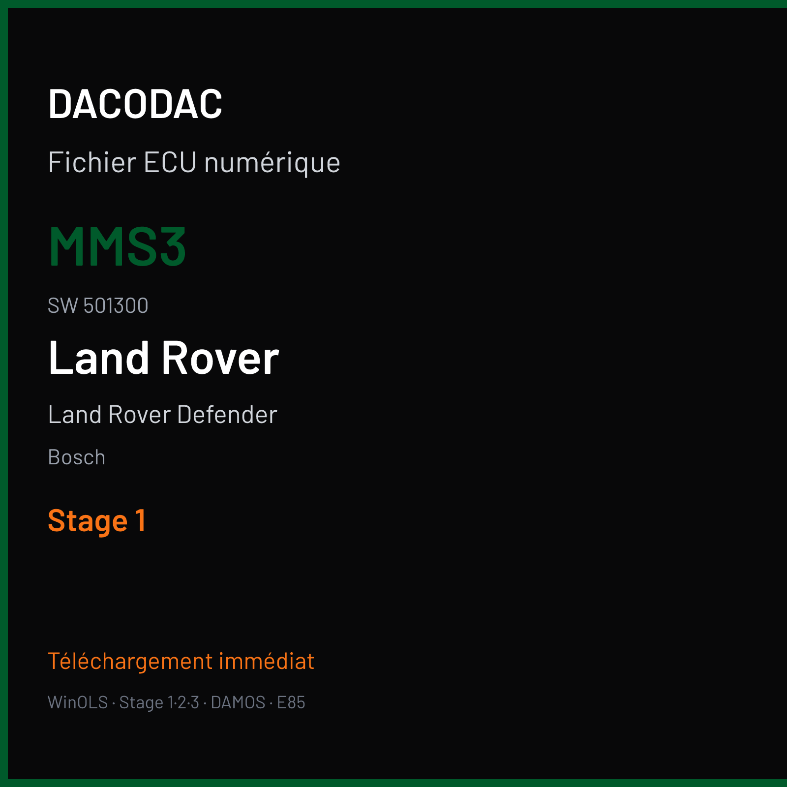 Land Rover Defender — Bosch — MMS3 · 501300 — Stage 1