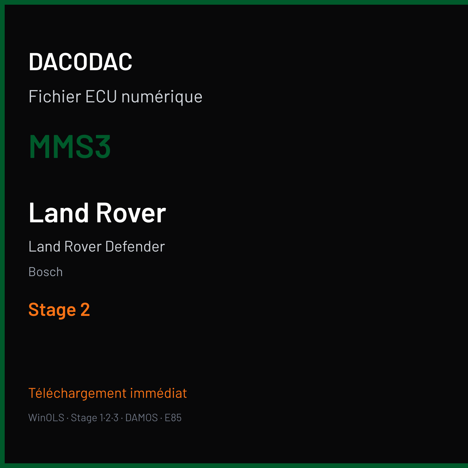 Land Rover Defender — Bosch — MMS3 — Stage 2