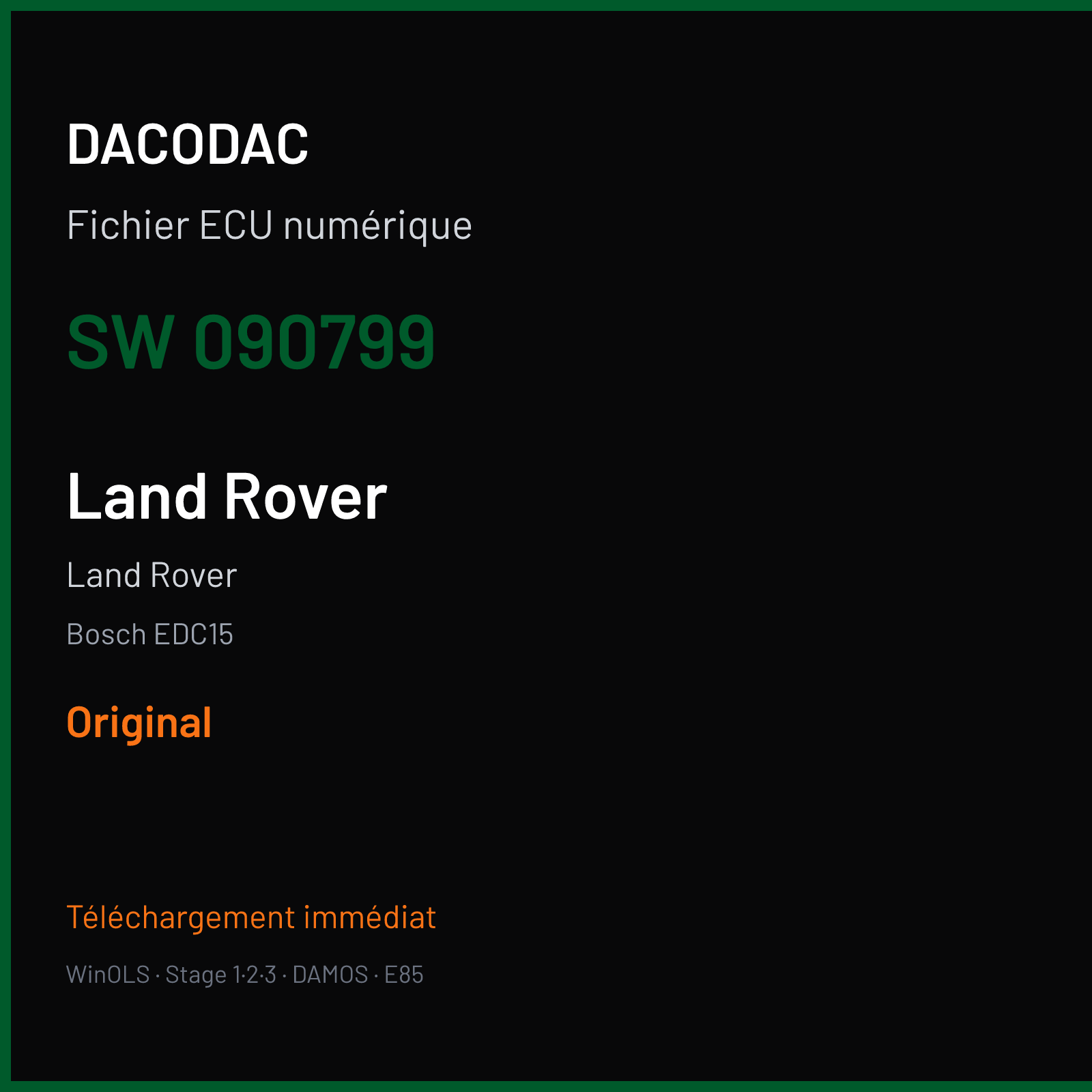 Land Rover (2007) — Bosch EDC15 — 090799 — Original