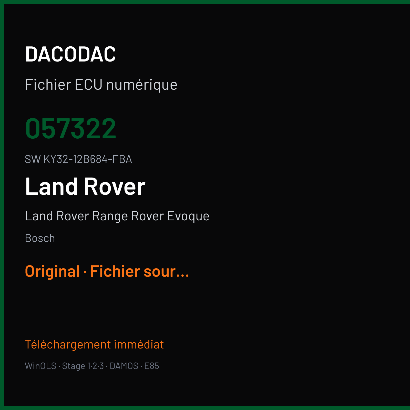 Land Rover Range Rover Evoque (2019) — Bosch — 057322 · KY32-12B684-FBA — Original