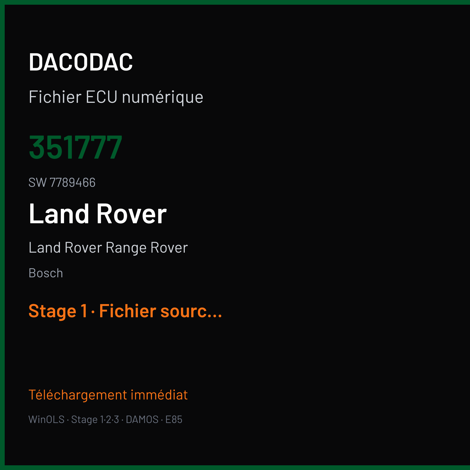 Land Rover Range Rover — Bosch — 351777 · 7789466 — Stage 1