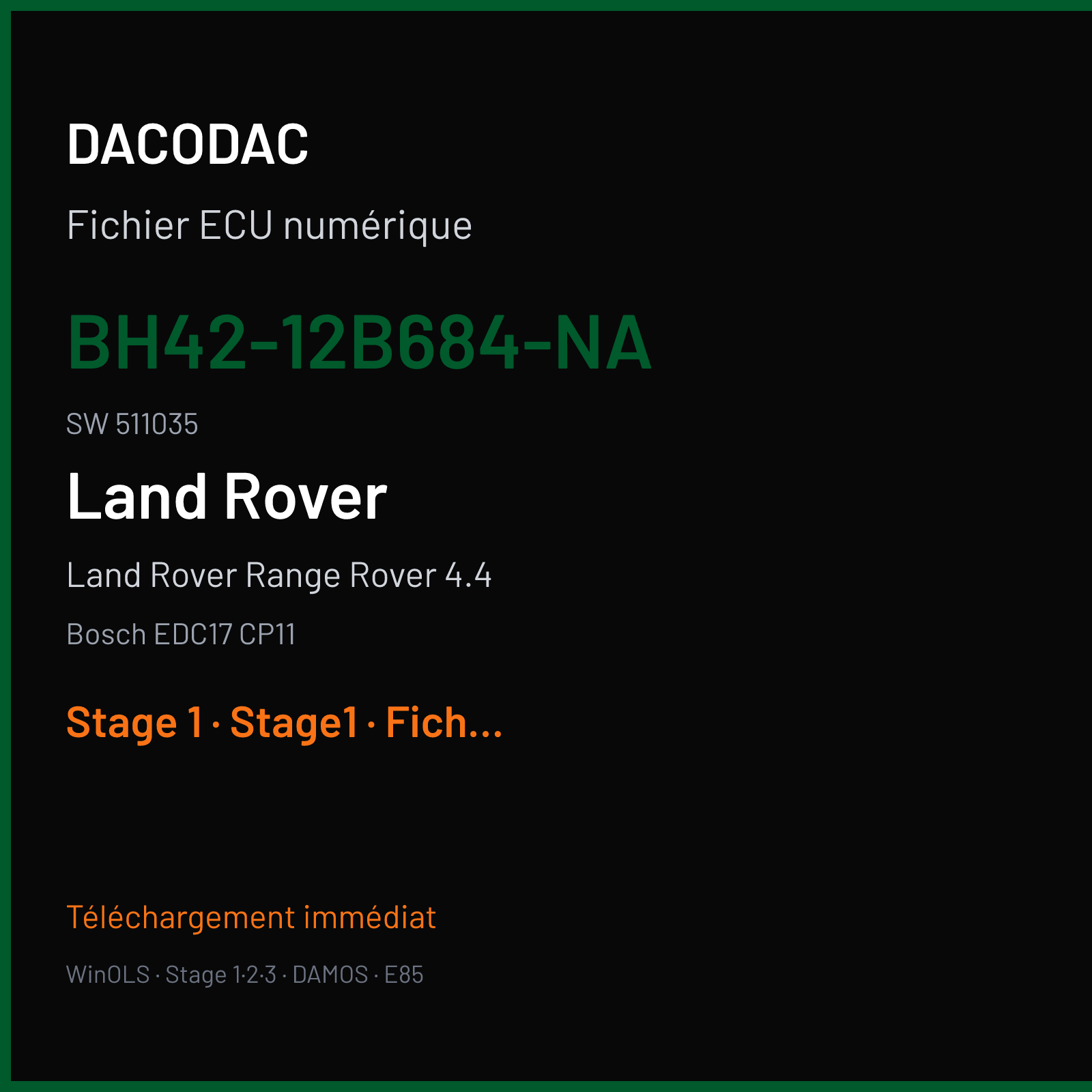 Land Rover Range Rover 4.4 (2010) — Bosch EDC17 CP11 — BH42-12B684-NA · 511035 — Stage 1
