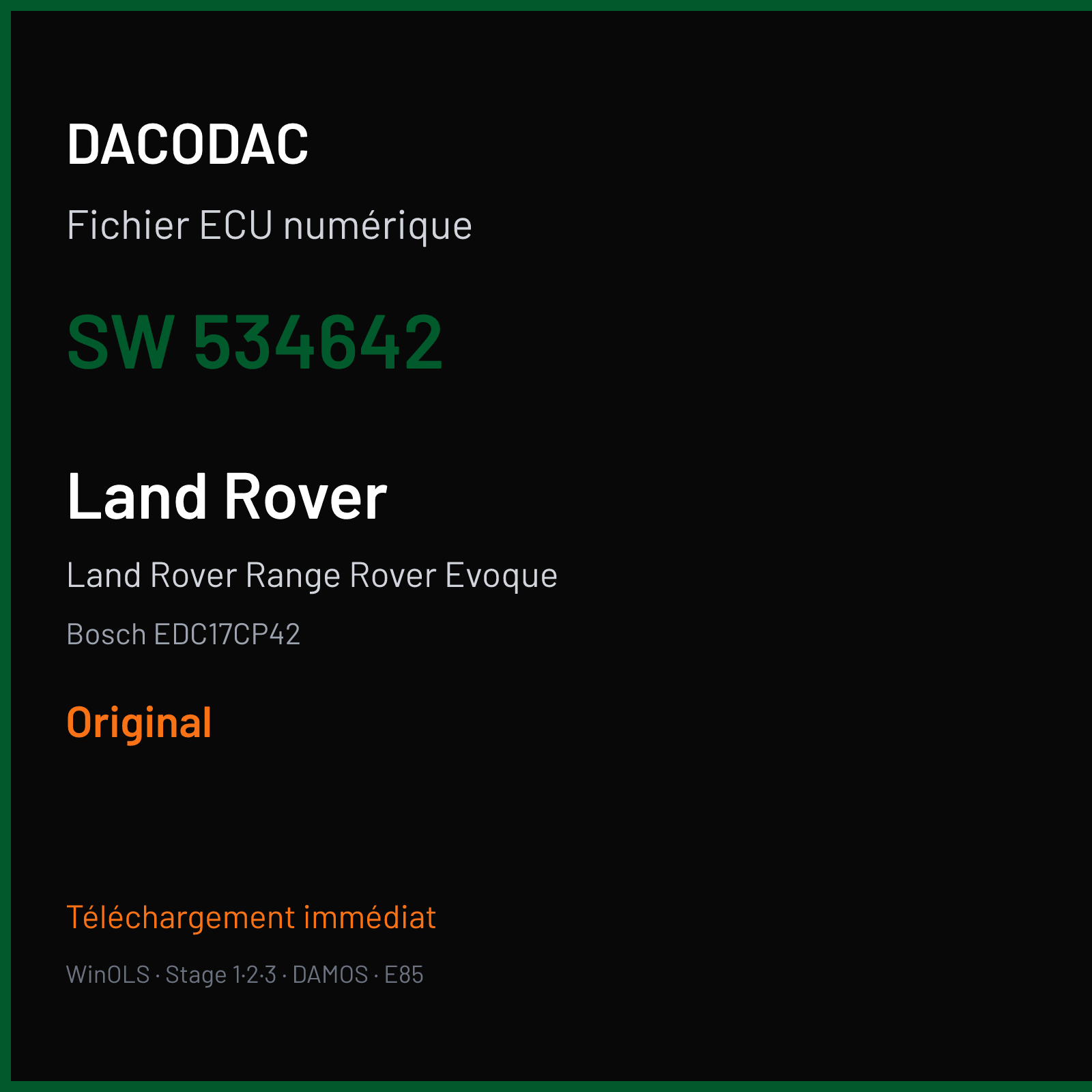Land Rover Range Rover Evoque (2015) — Bosch EDC17CP42 — 534642 — Original