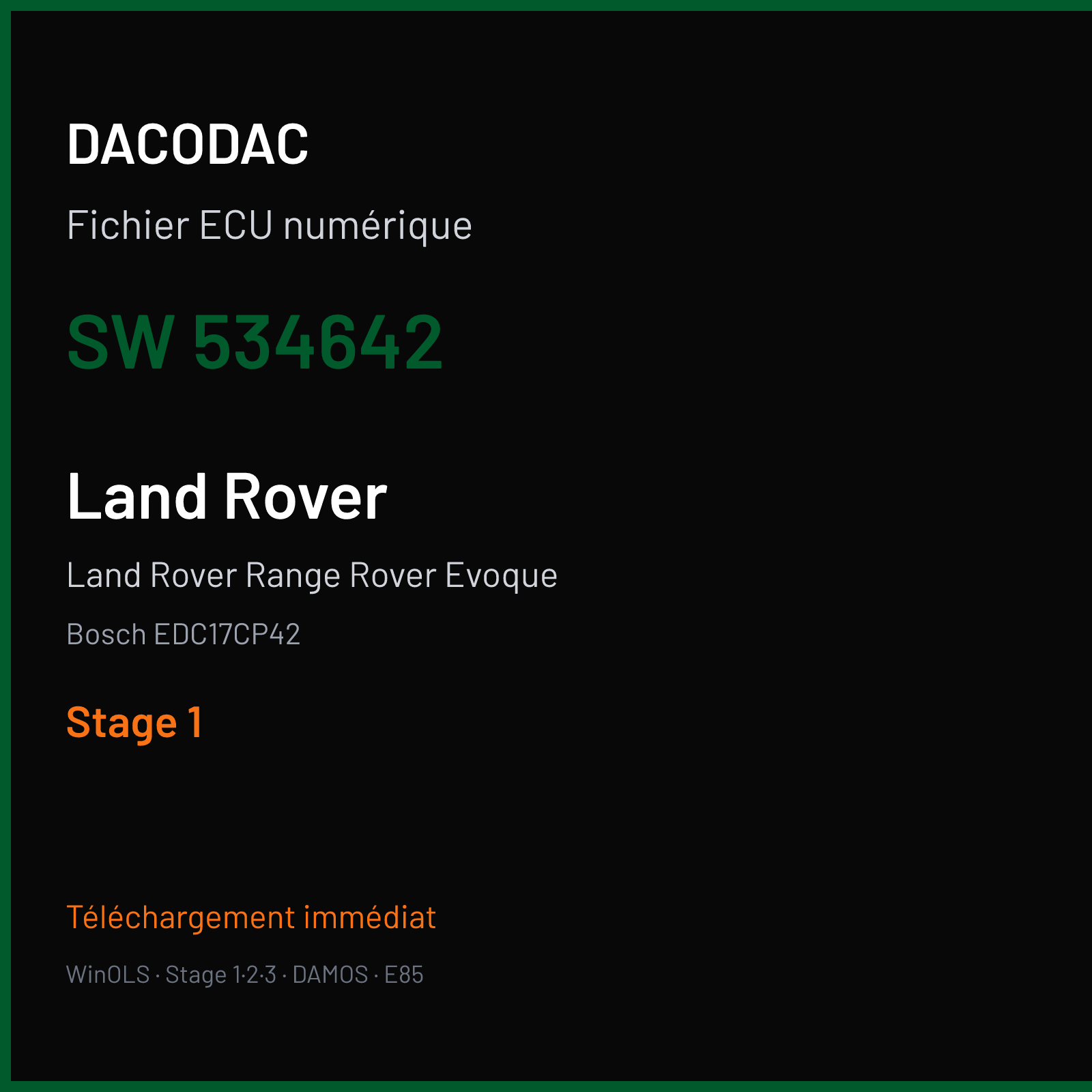 Land Rover Range Rover Evoque (2015) — Bosch EDC17CP42 — 534642 — Stage 1