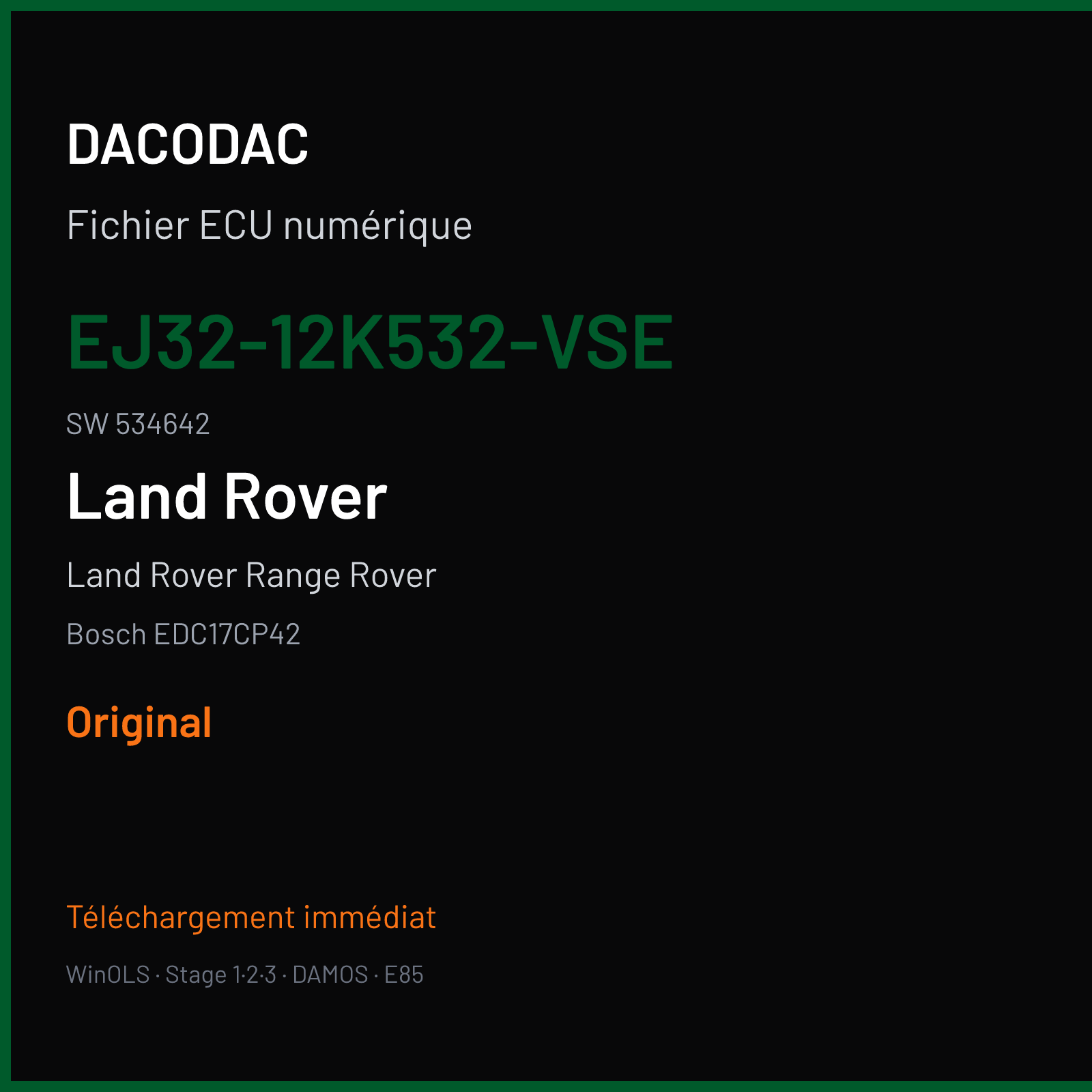 Land Rover Range Rover (2015) — Bosch EDC17CP42 — EJ32-12K532-VSE · 534642 — Original