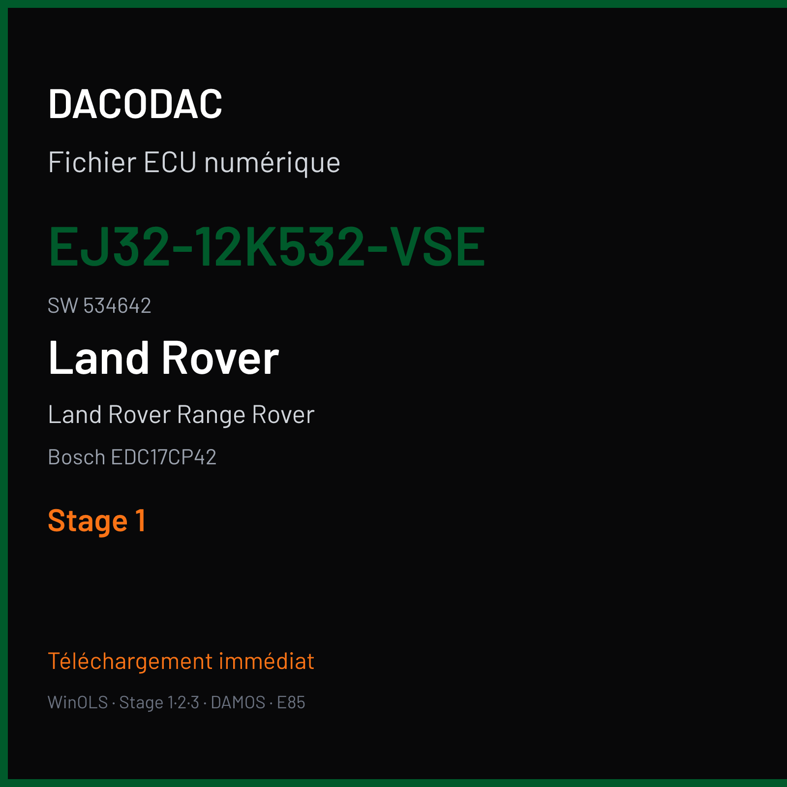 Land Rover Range Rover (2015) — Bosch EDC17CP42 — EJ32-12K532-VSE · 534642 — Stage 1