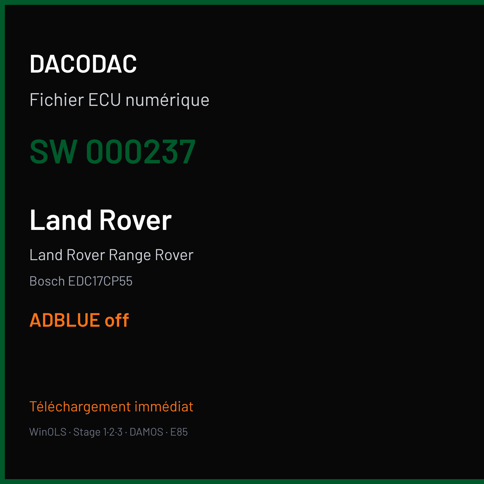 Land Rover Range Rover (2015) — Bosch EDC17CP55 — 000237 — ADBLUE off