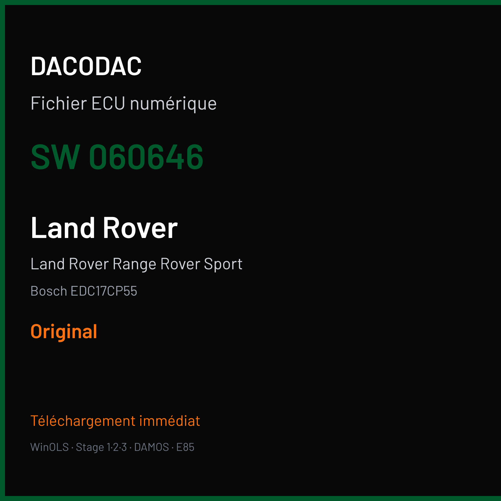 Land Rover Range Rover Sport (2020) — Bosch EDC17CP55 — 060646 — Original