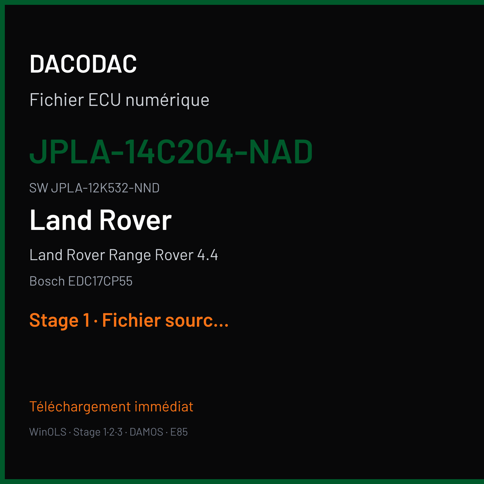 Land Rover Range Rover 4.4 340 ch (2017) — Bosch EDC17CP55 — JPLA-14C204-NAD · JPLA-12K532-NND · 028931 — Stage 1