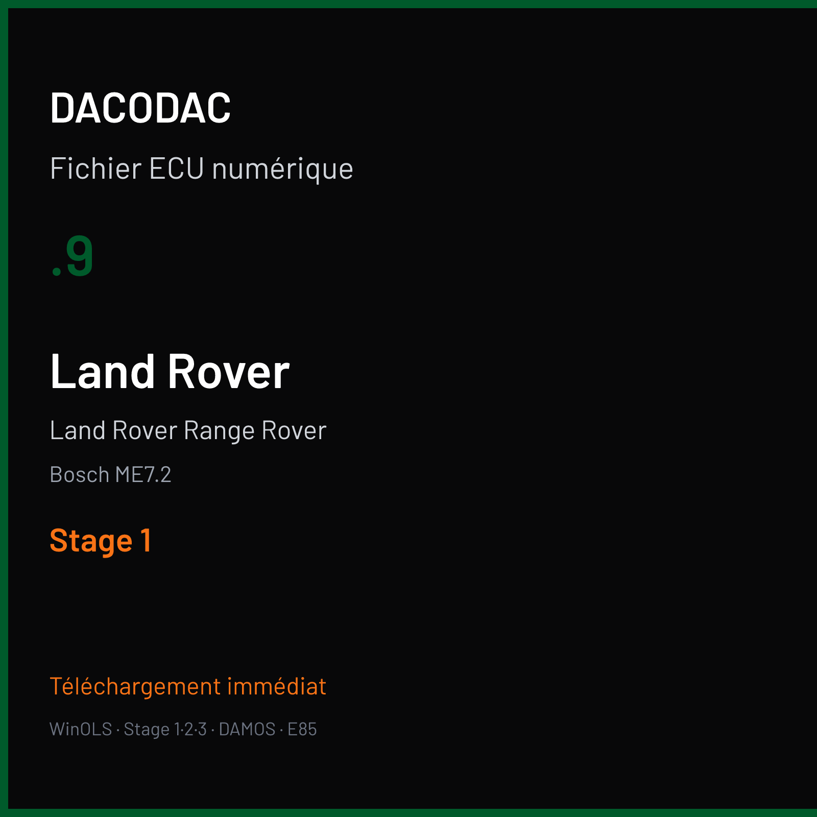 Land Rover Range Rover (2003) — Bosch ME7.2 — .9 — Stage 1